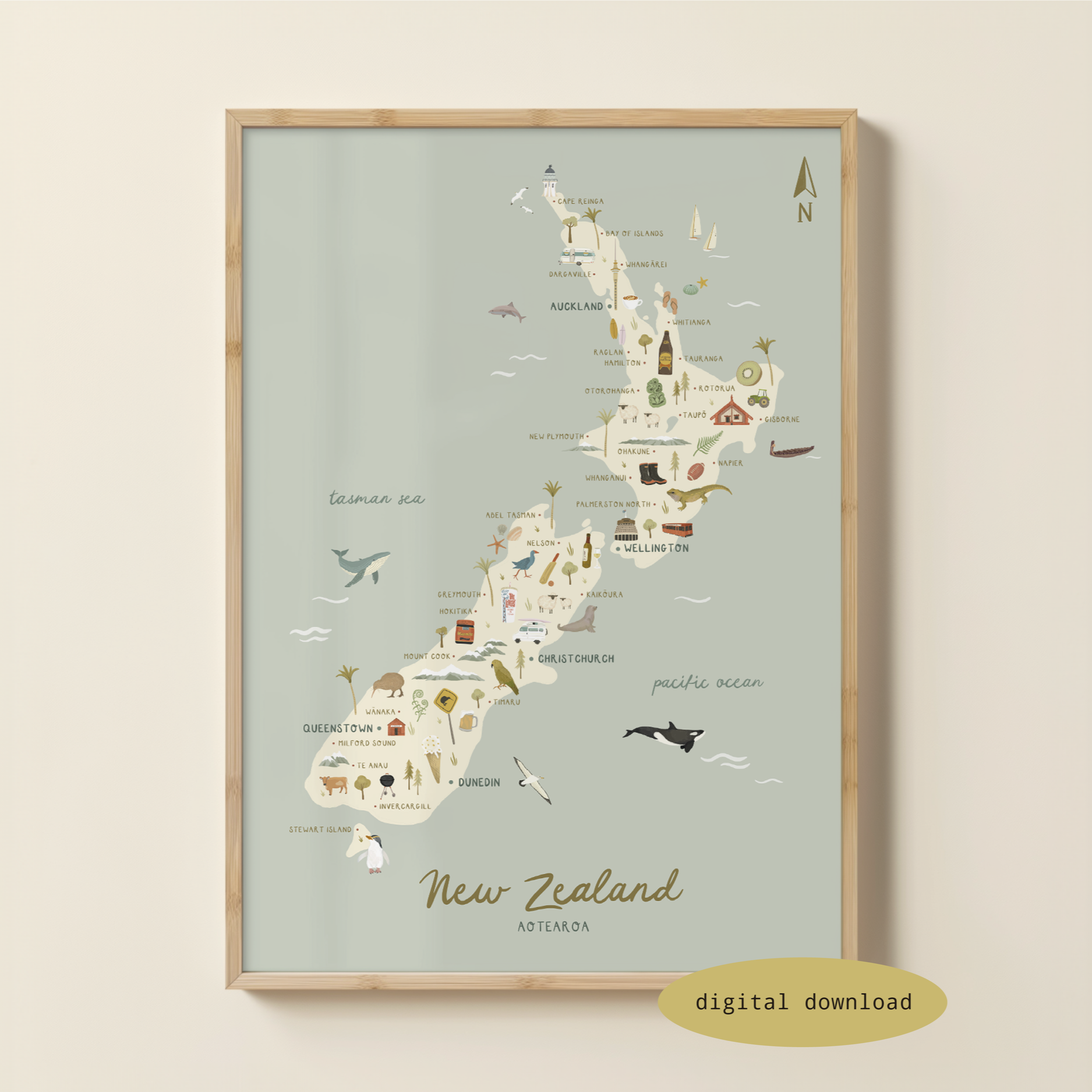 ILLUSTRATED MAP OF NEW ZEALAND