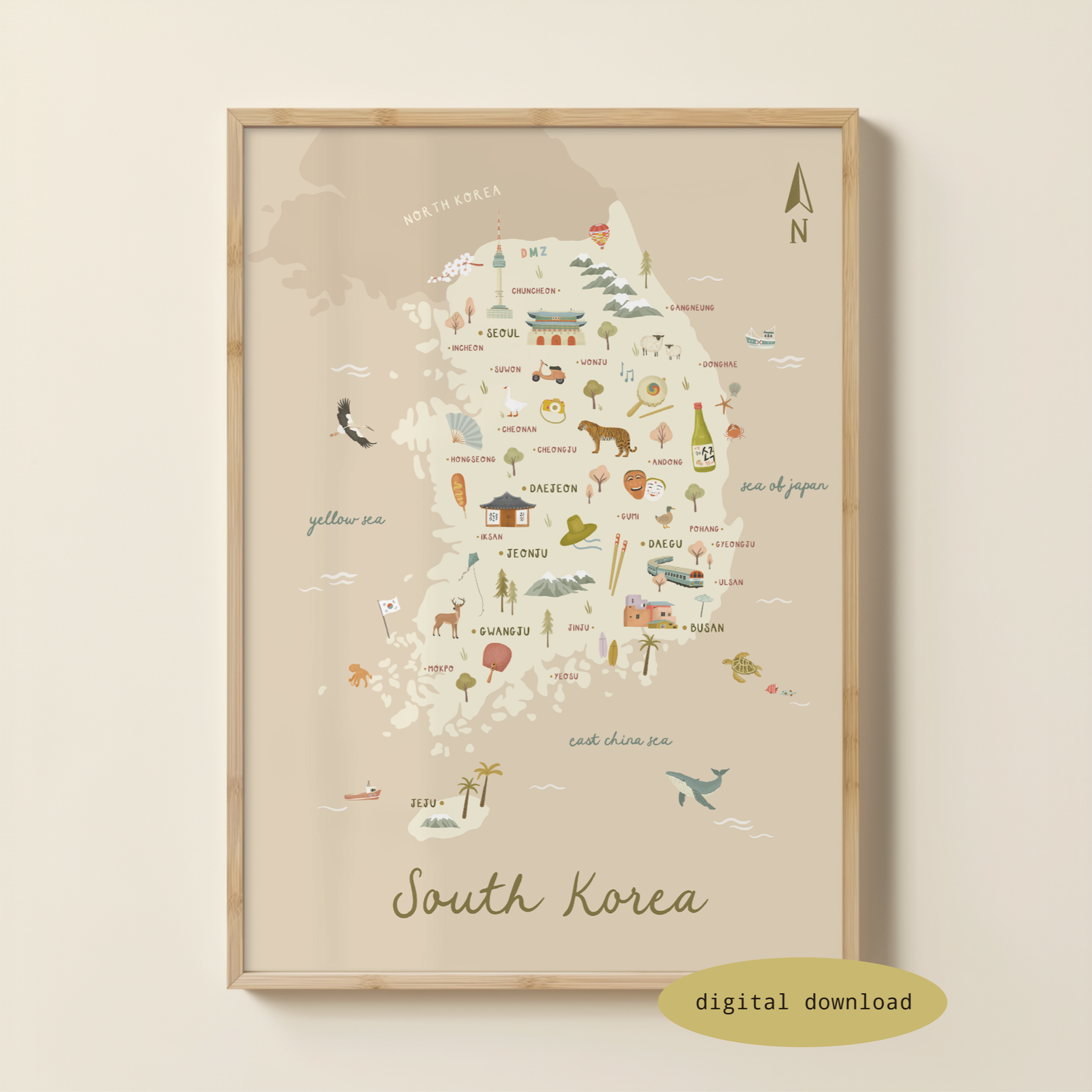 ILLUSTRATED MAP OF SOUTH KOREA