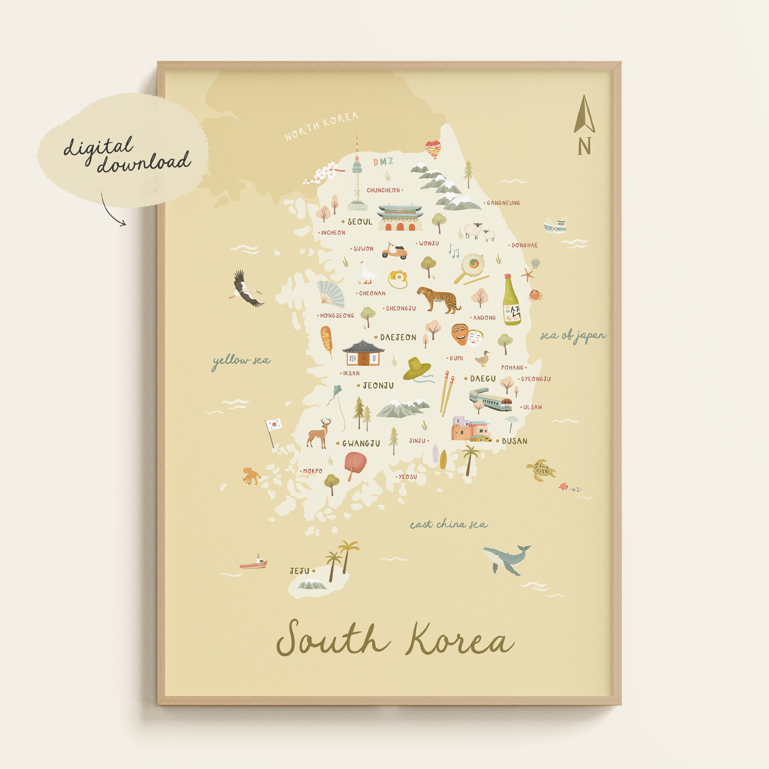 ILLUSTRATED MAP OF SOUTH KOREA