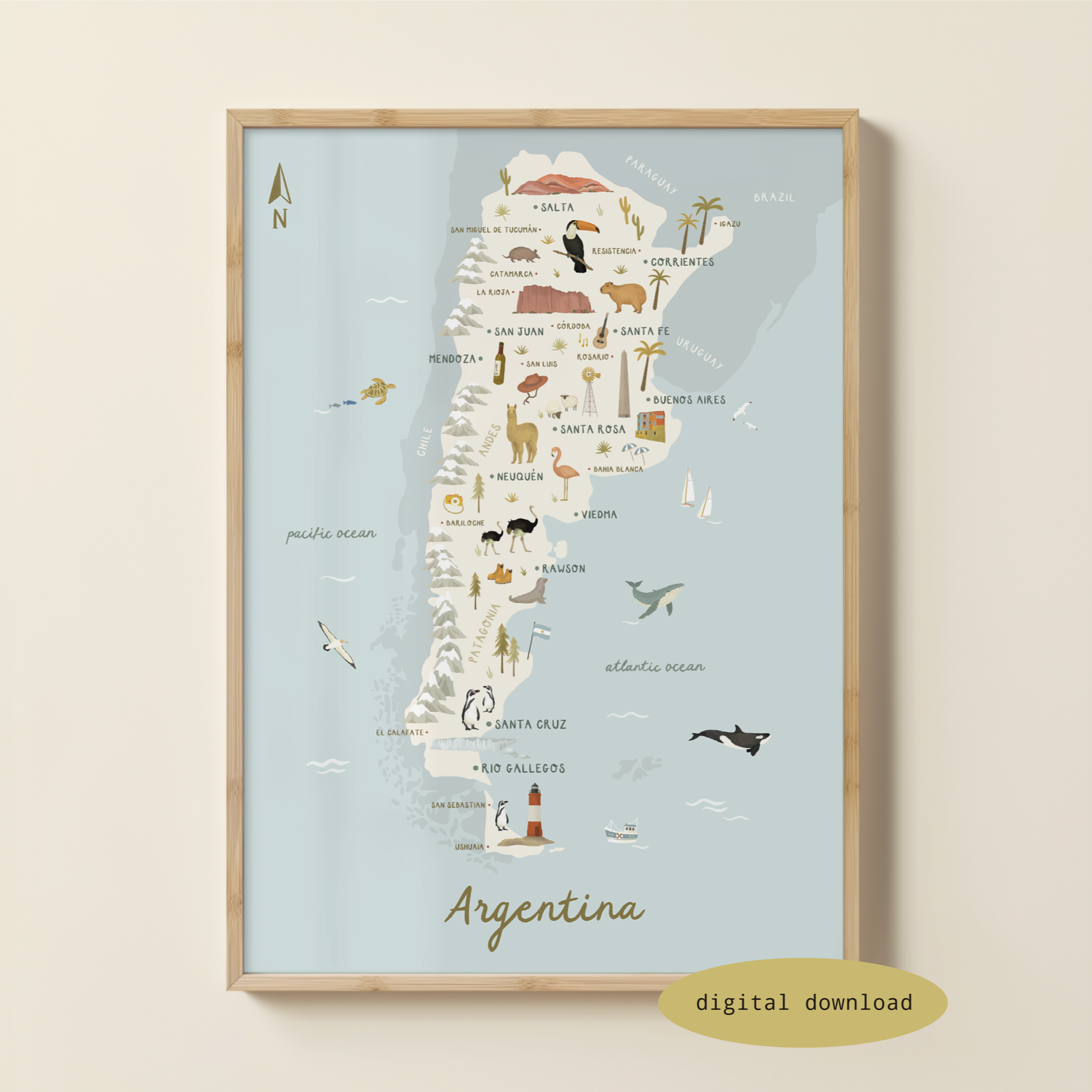 ILLUSTRATED MAP OF ARGENTINA