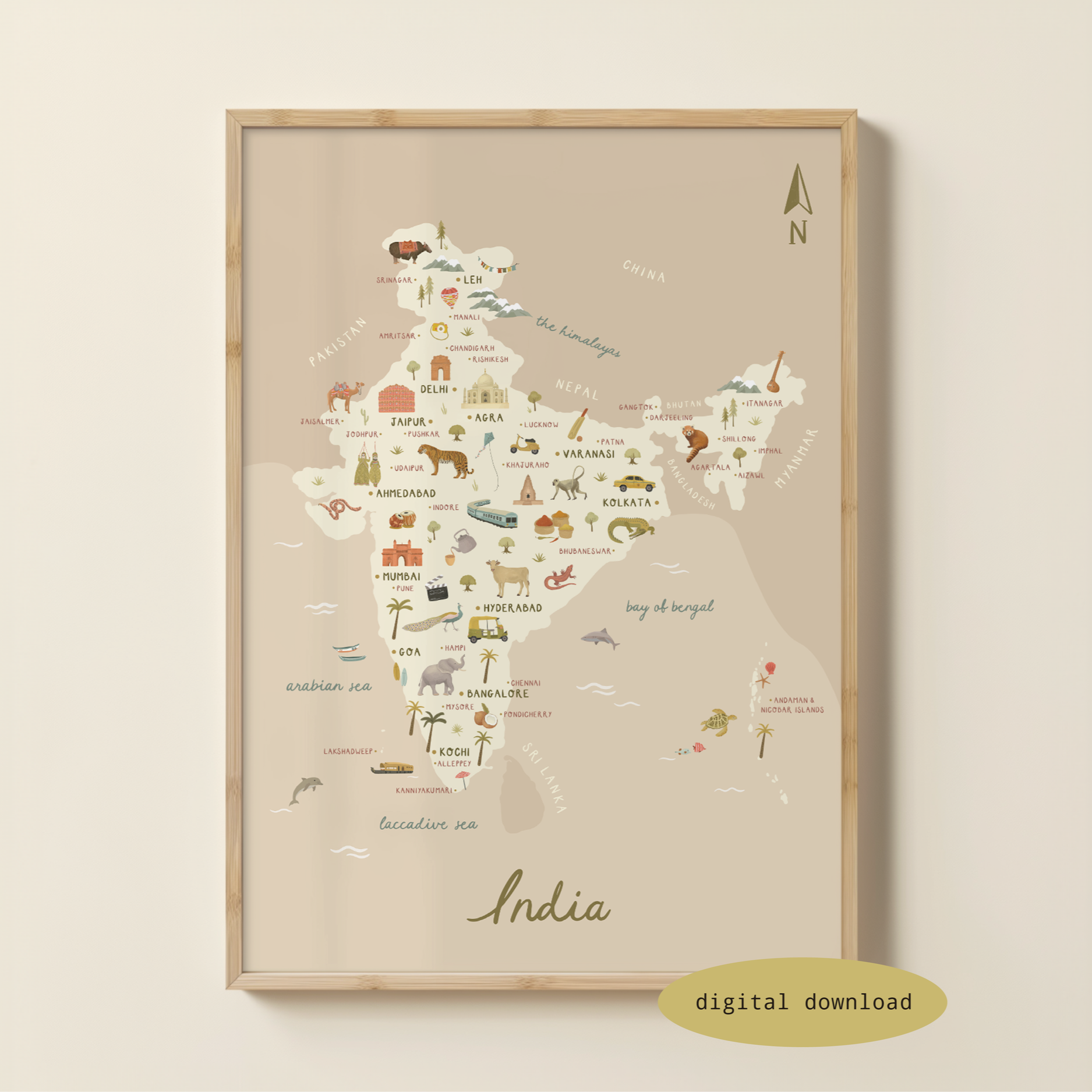 ILLUSTRATED MAP OF INDIA