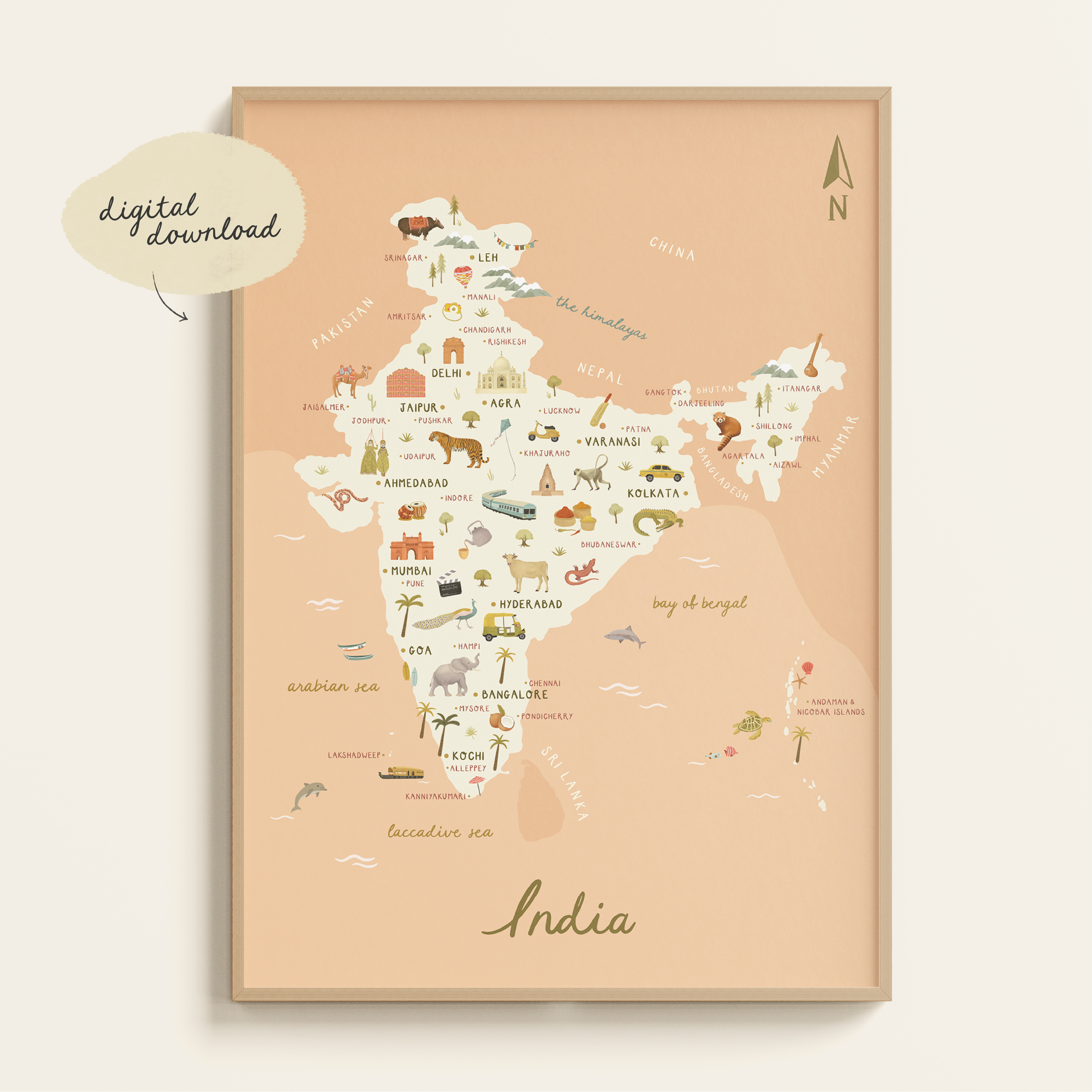 ILLUSTRATED MAP OF INDIA