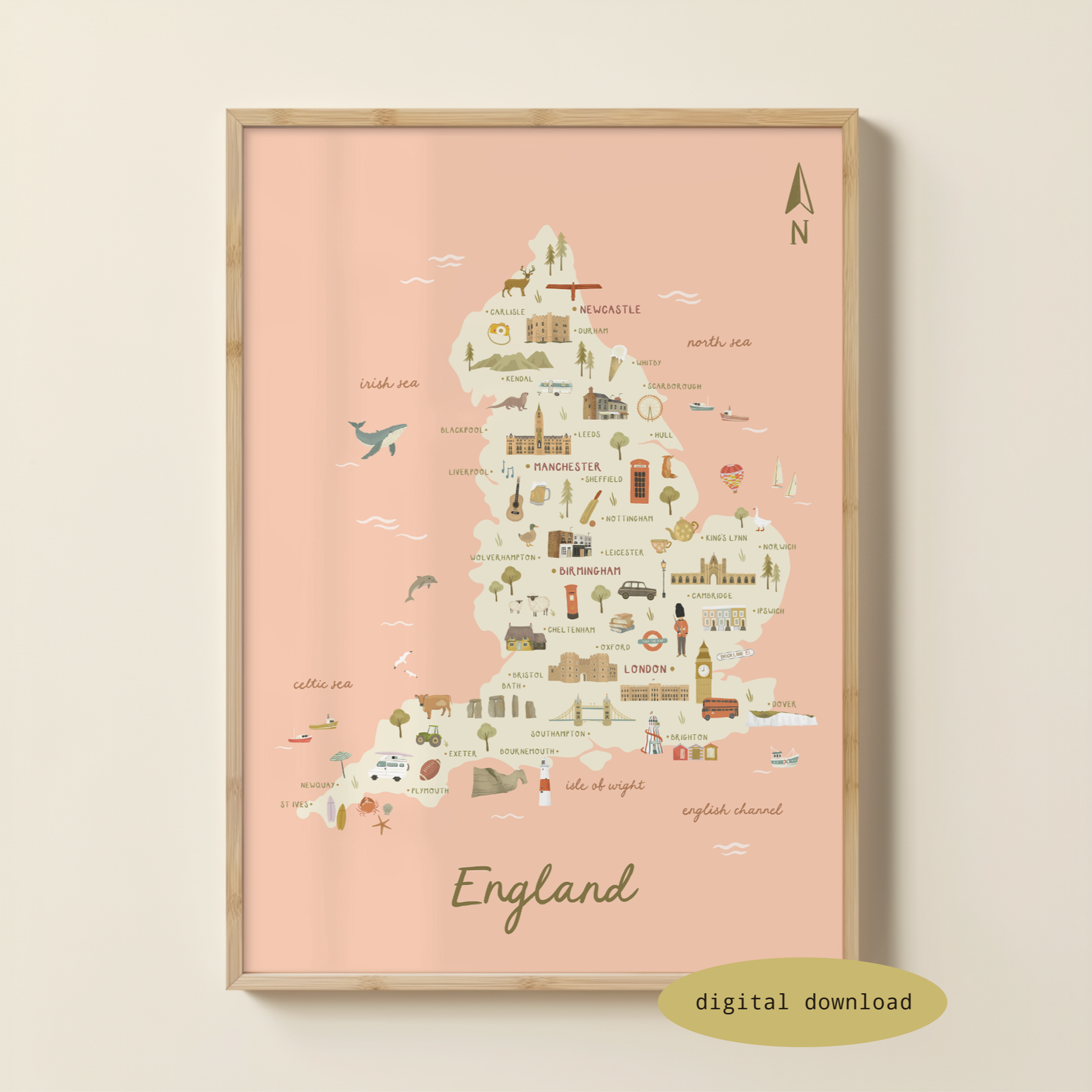 ILLUSTRATED MAP OF ENGLAND