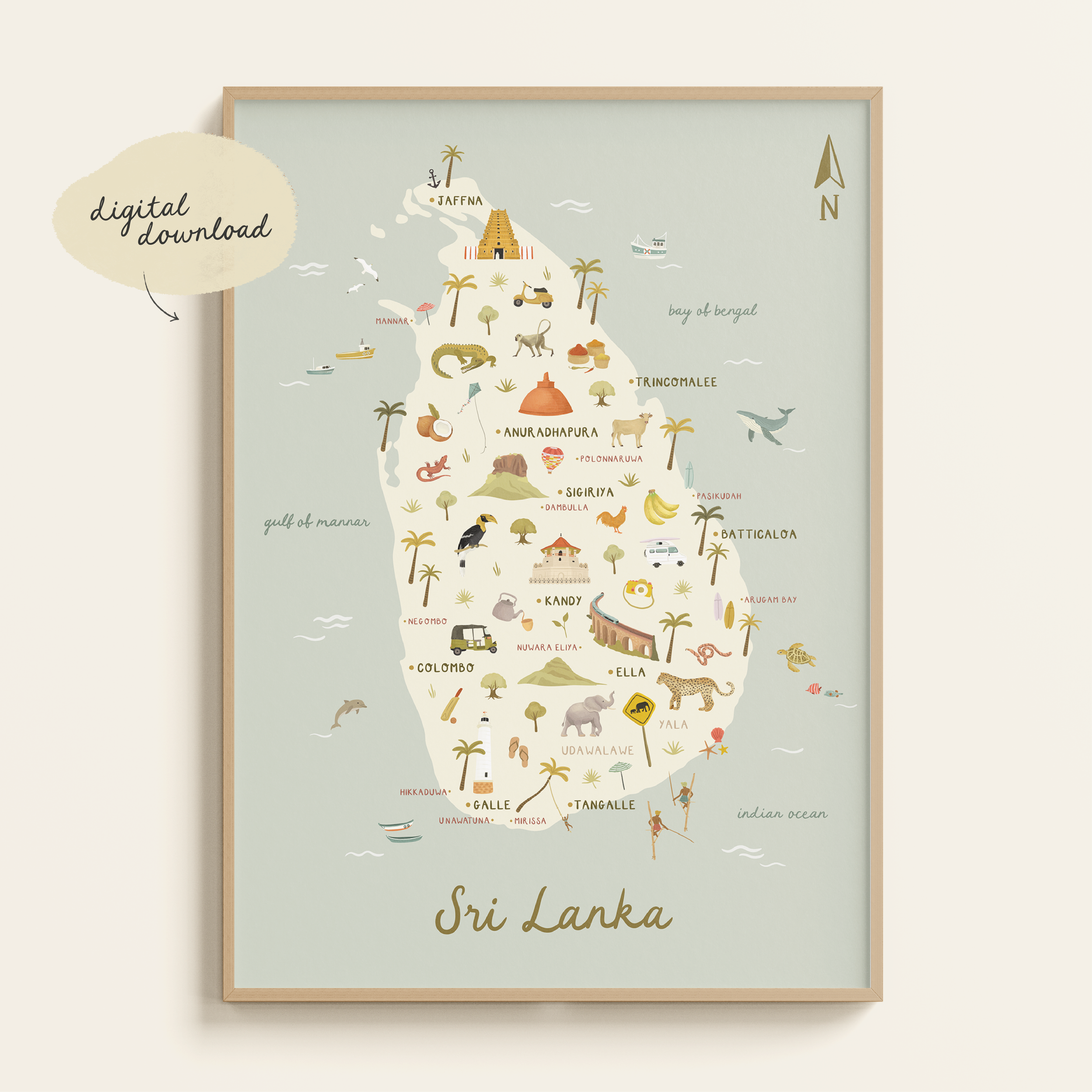 ILLUSTRATED MAP OF SRI LANKA