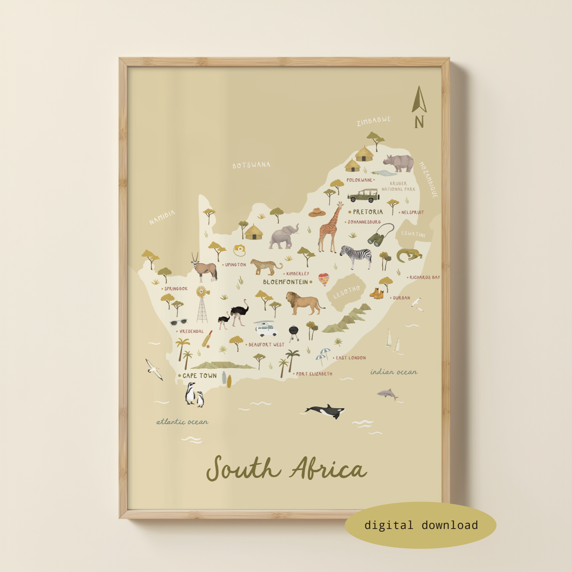 ILLUSTRATED MAP OF SOUTH AFRICA