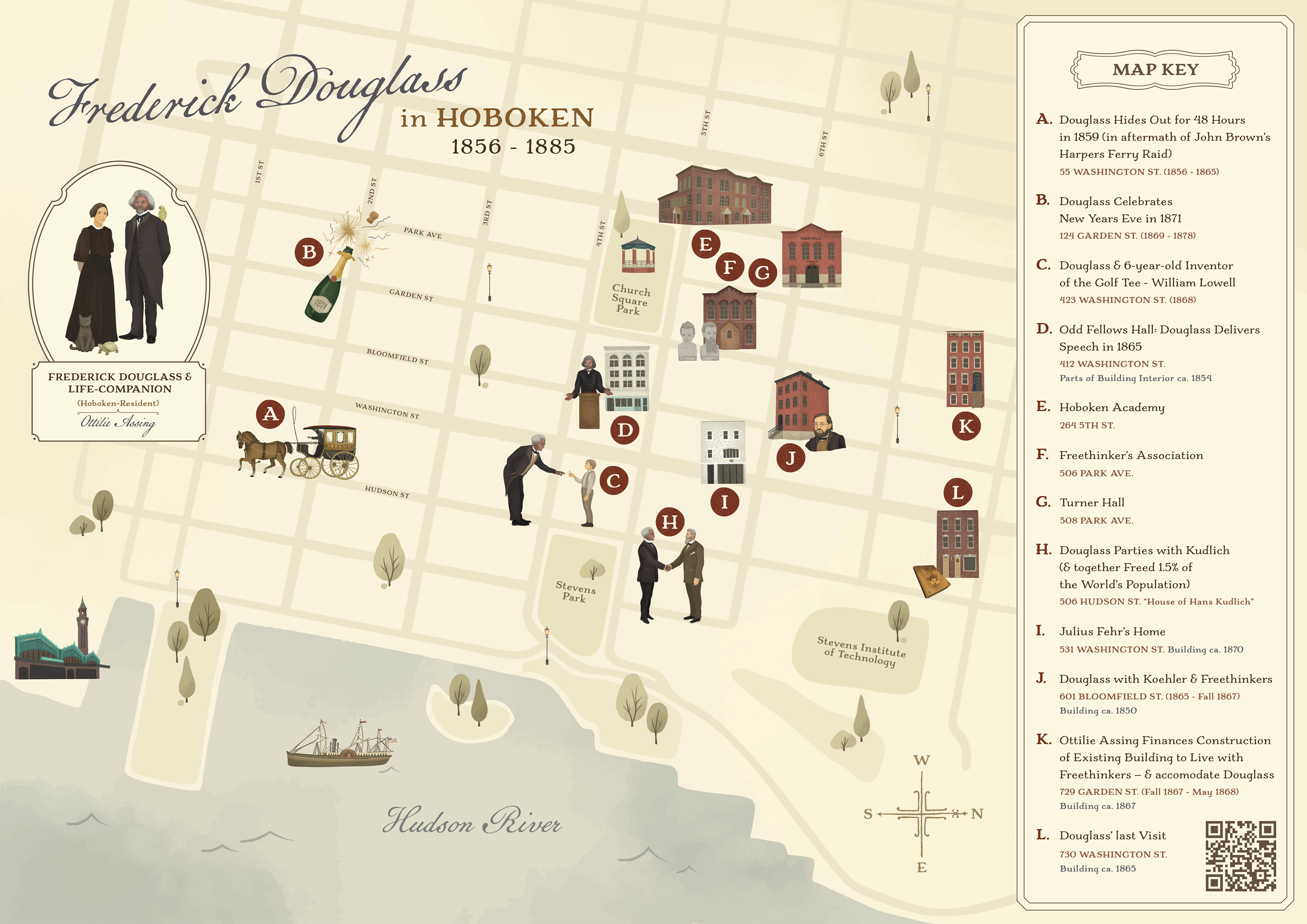 Frederick Douglass timeline map featured in a book
