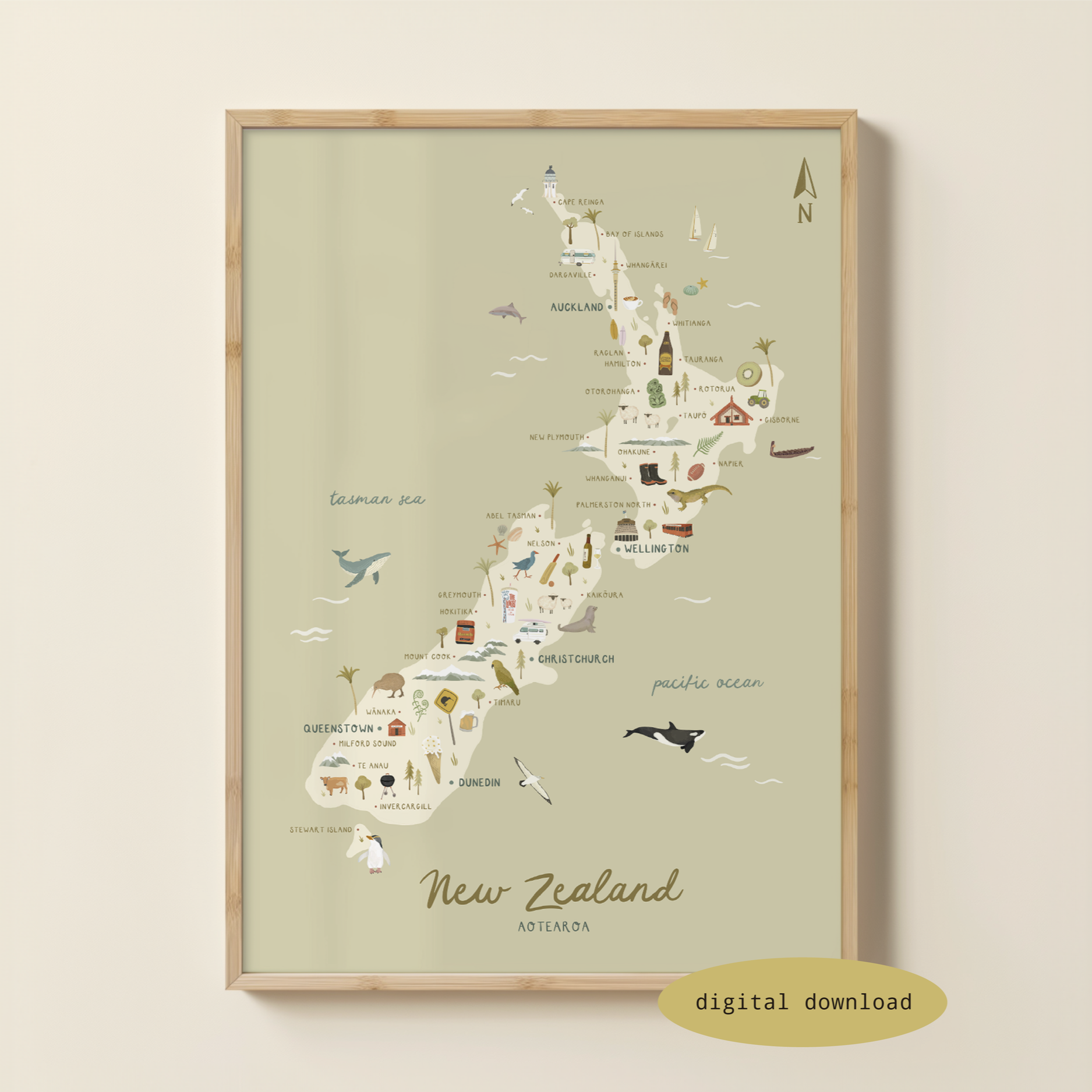 ILLUSTRATED MAP OF NEW ZEALAND