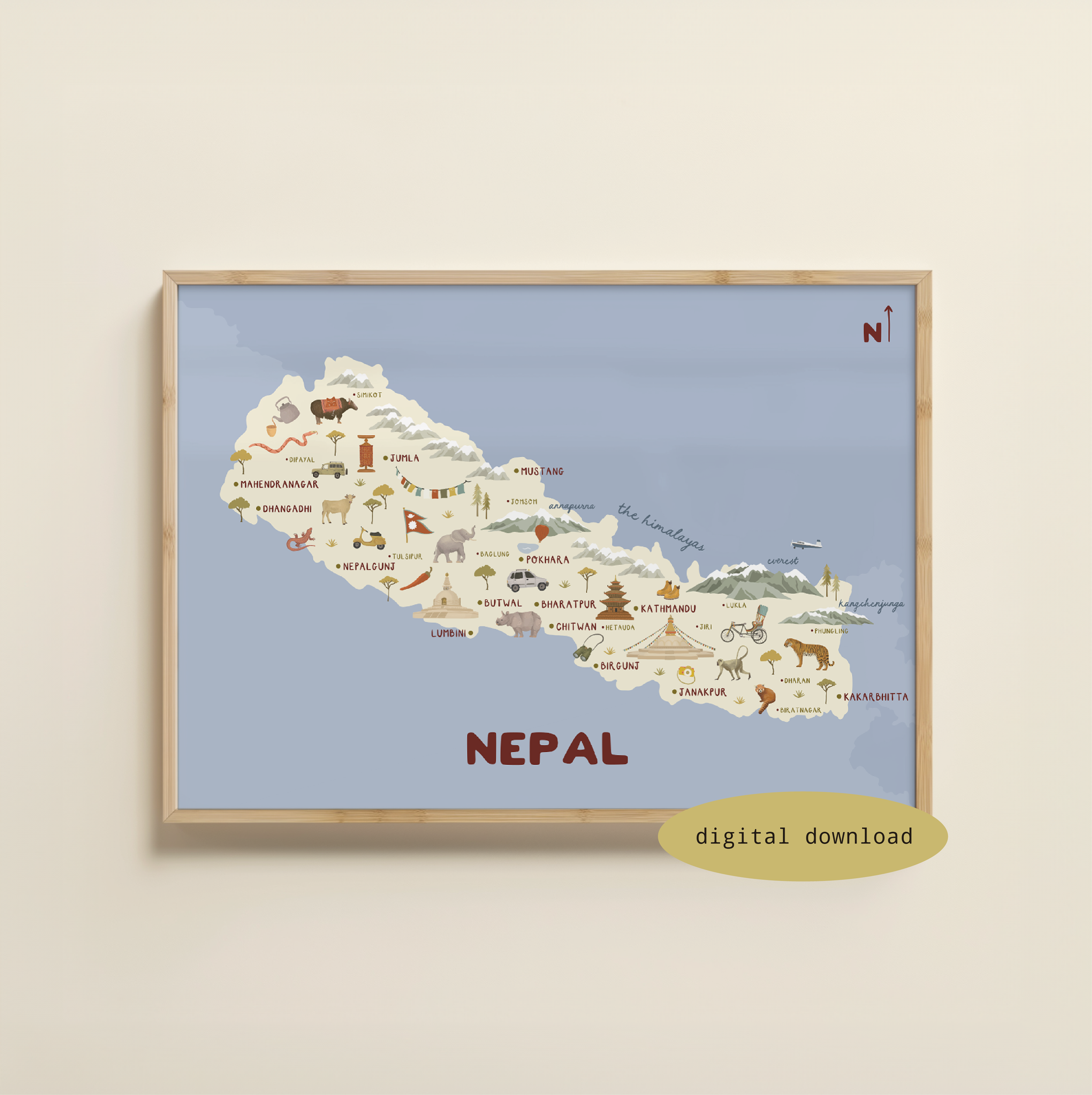 ILLUSTRATED MAP OF NEPAL