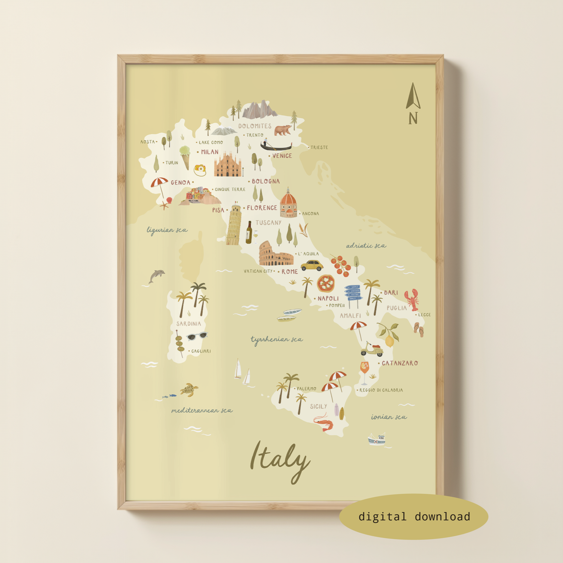 ILLUSTRATED MAP OF ITALY