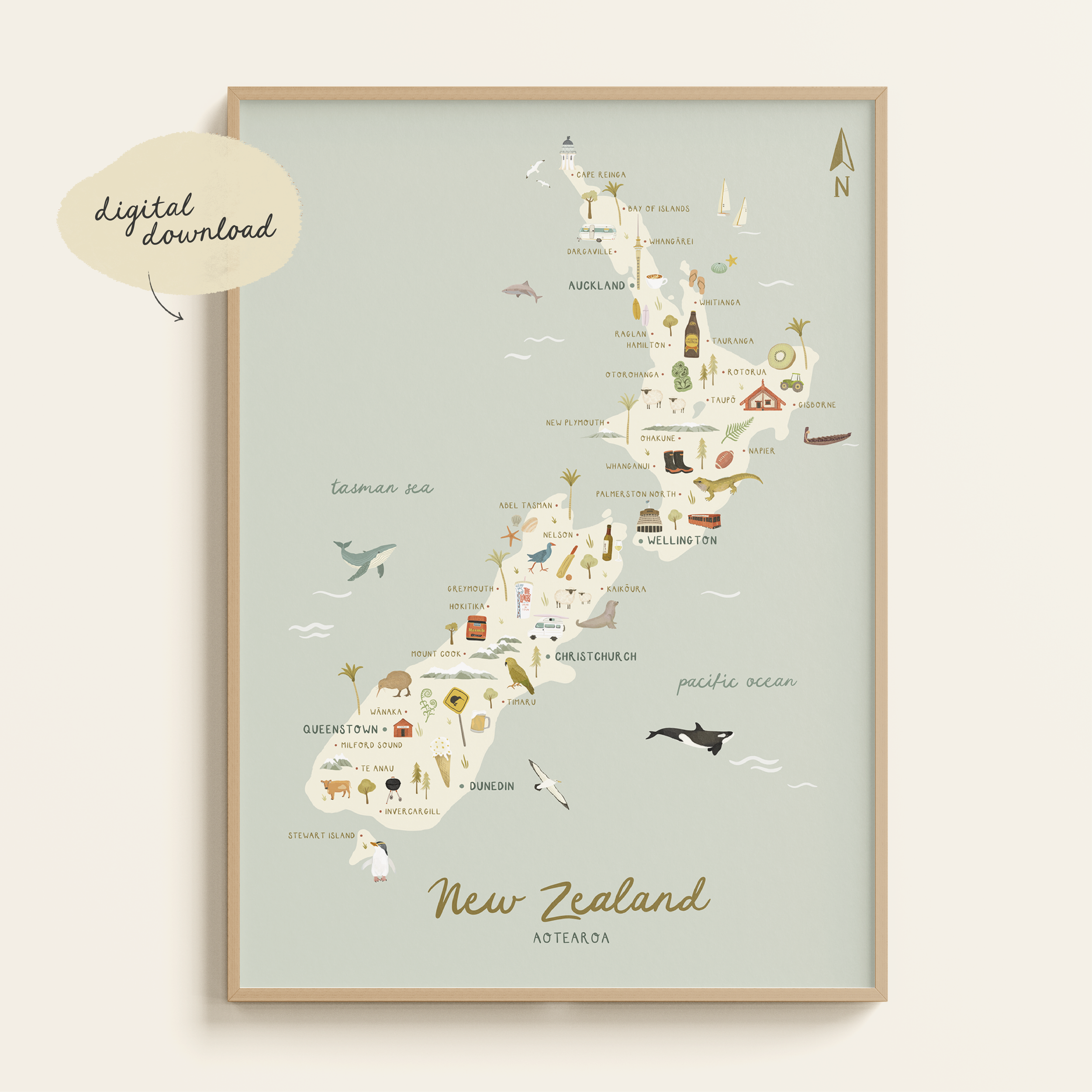 ILLUSTRATED MAP OF NEW ZEALAND