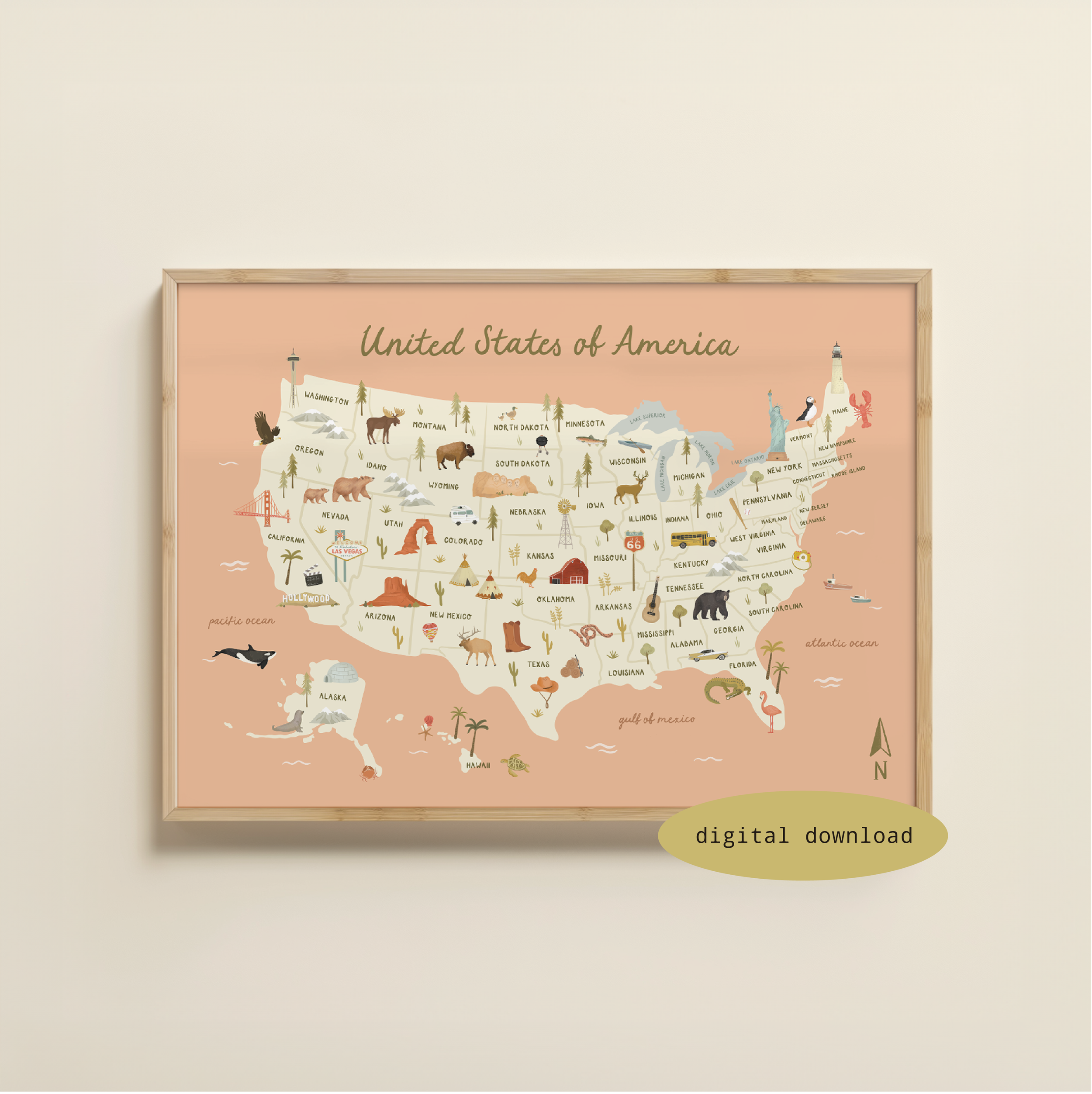 ILLUSTRATED MAP OF USA