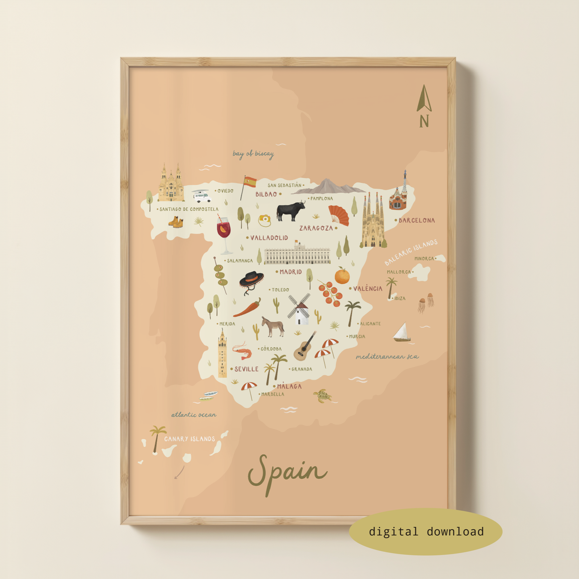 ILLUSTRATED MAP OF SPAIN