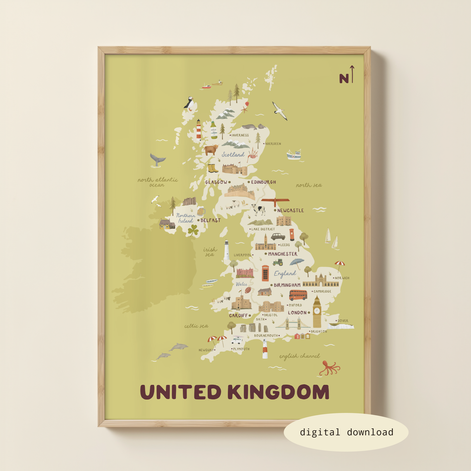 ILLUSTRATED MAP OF UNITED KINGDOM