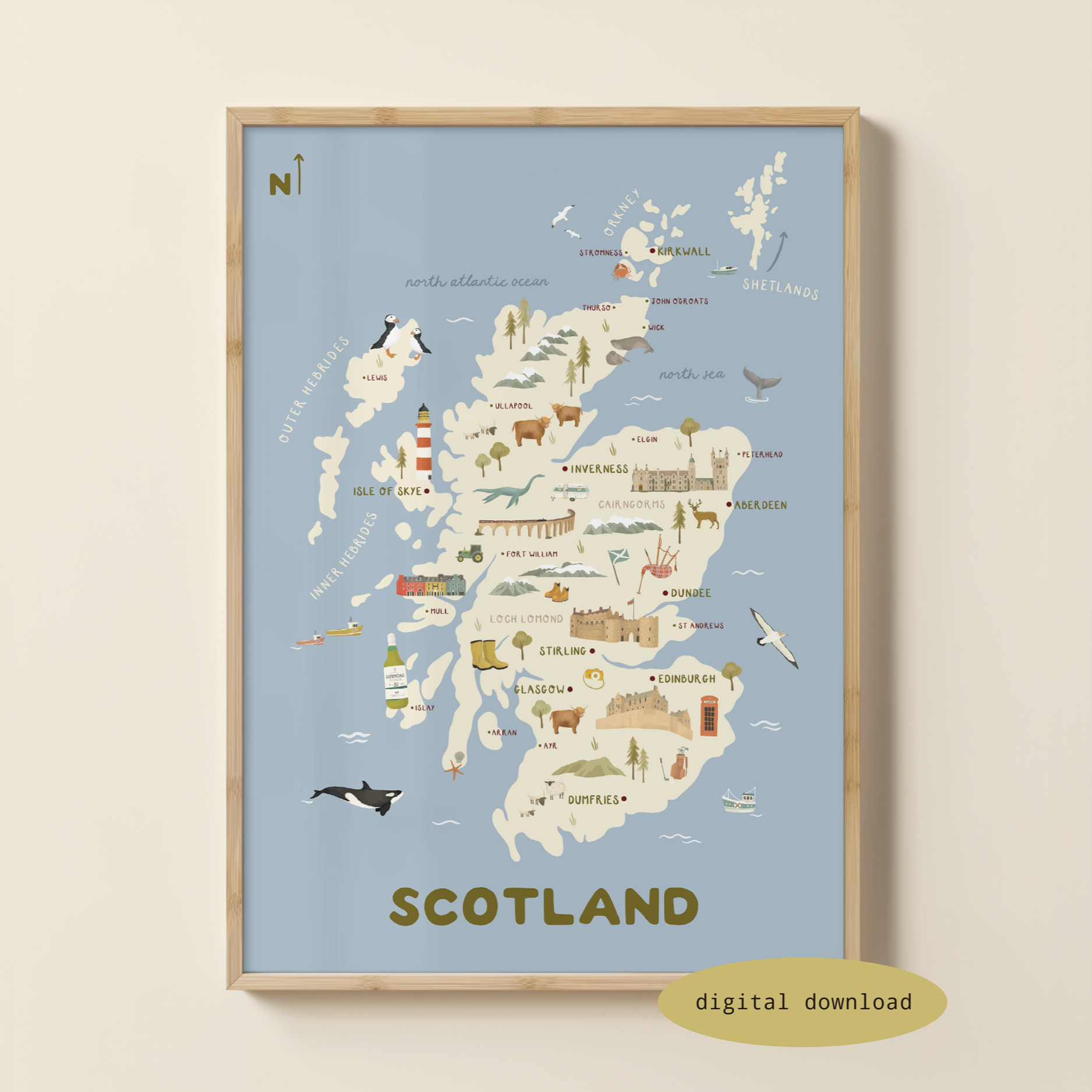 ILLUSTRATED MAP OF SCOTLAND