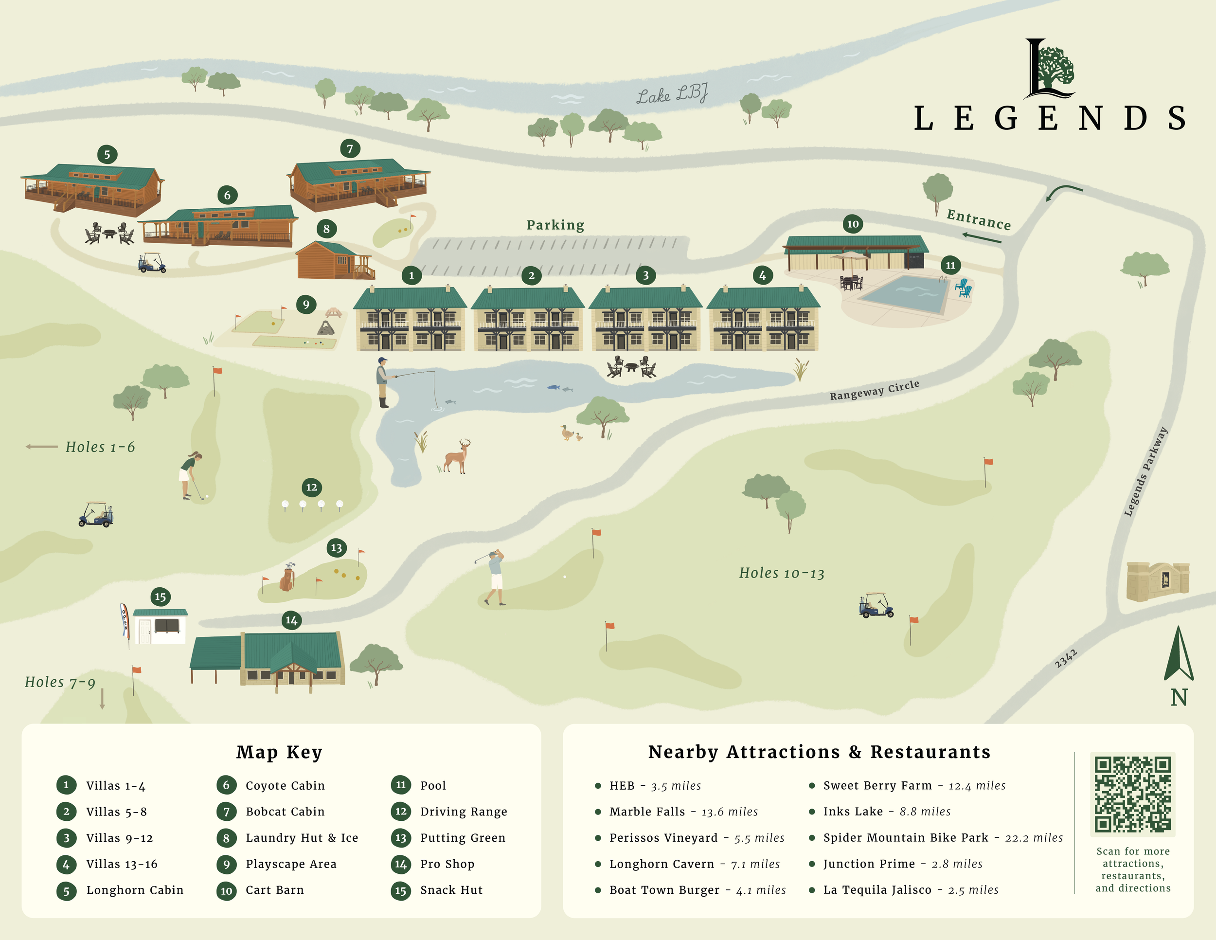 Legends Golf Course Illustrated Map