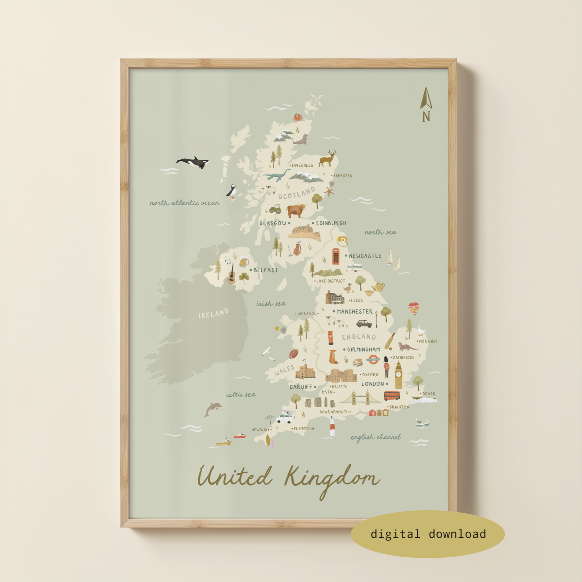 ILLUSTRATED MAP OF UNITED KINGDOM