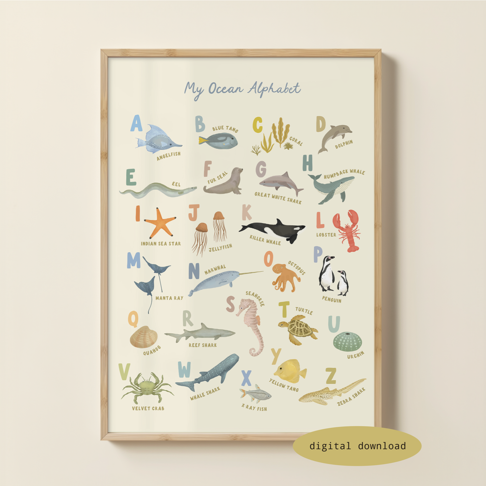 OCEAN ALPHABET PRINT