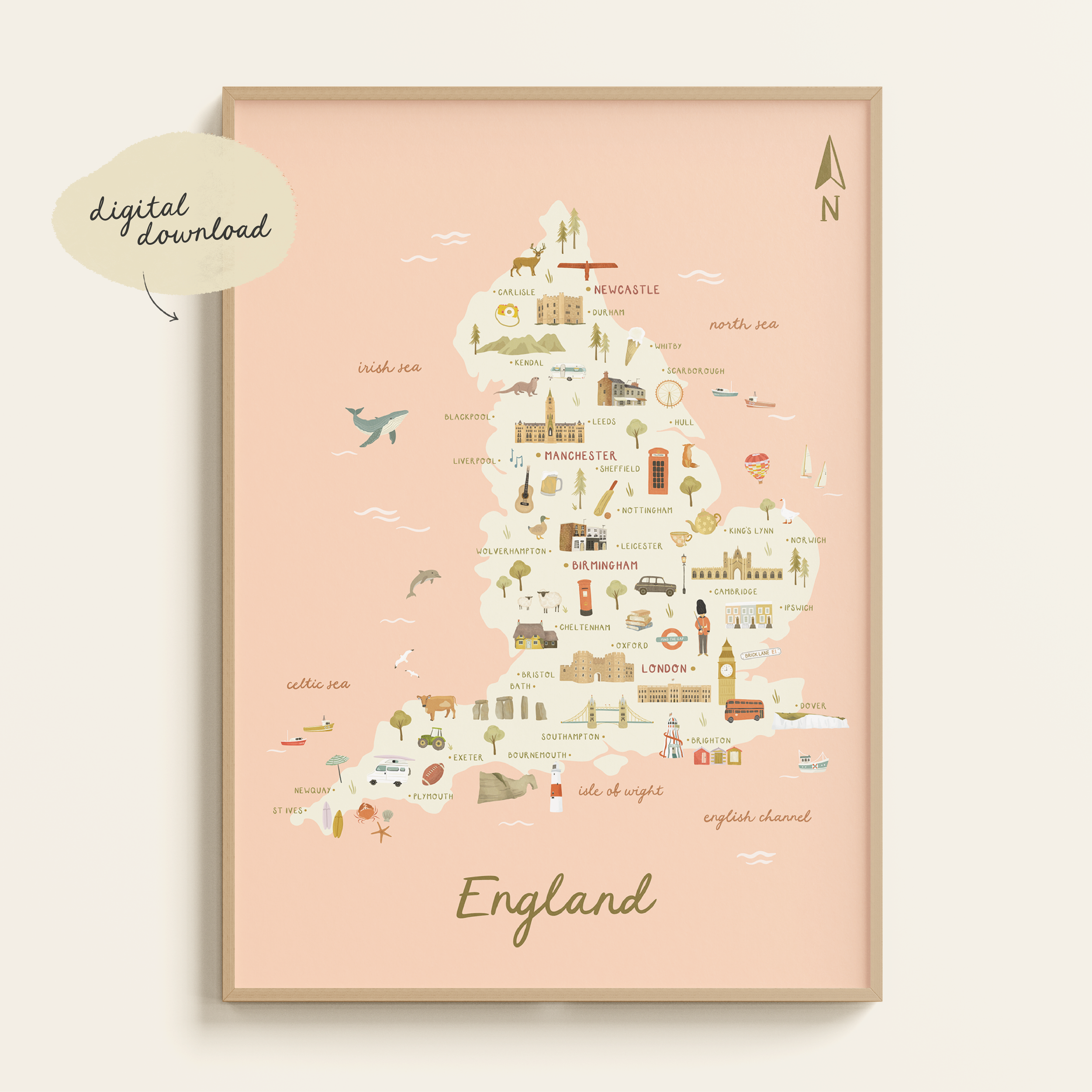 ILLUSTRATED MAP OF ENGLAND