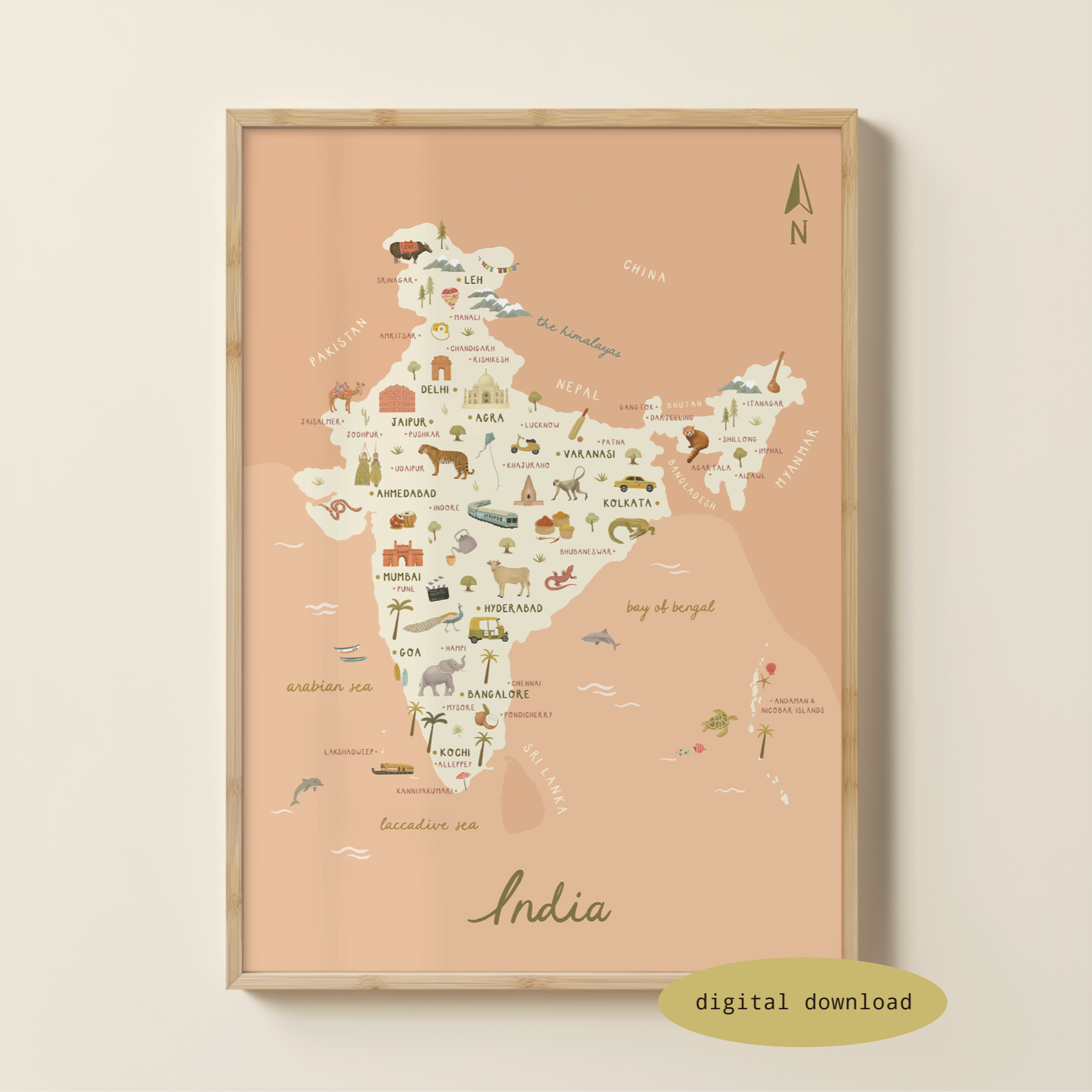 ILLUSTRATED MAP OF INDIA