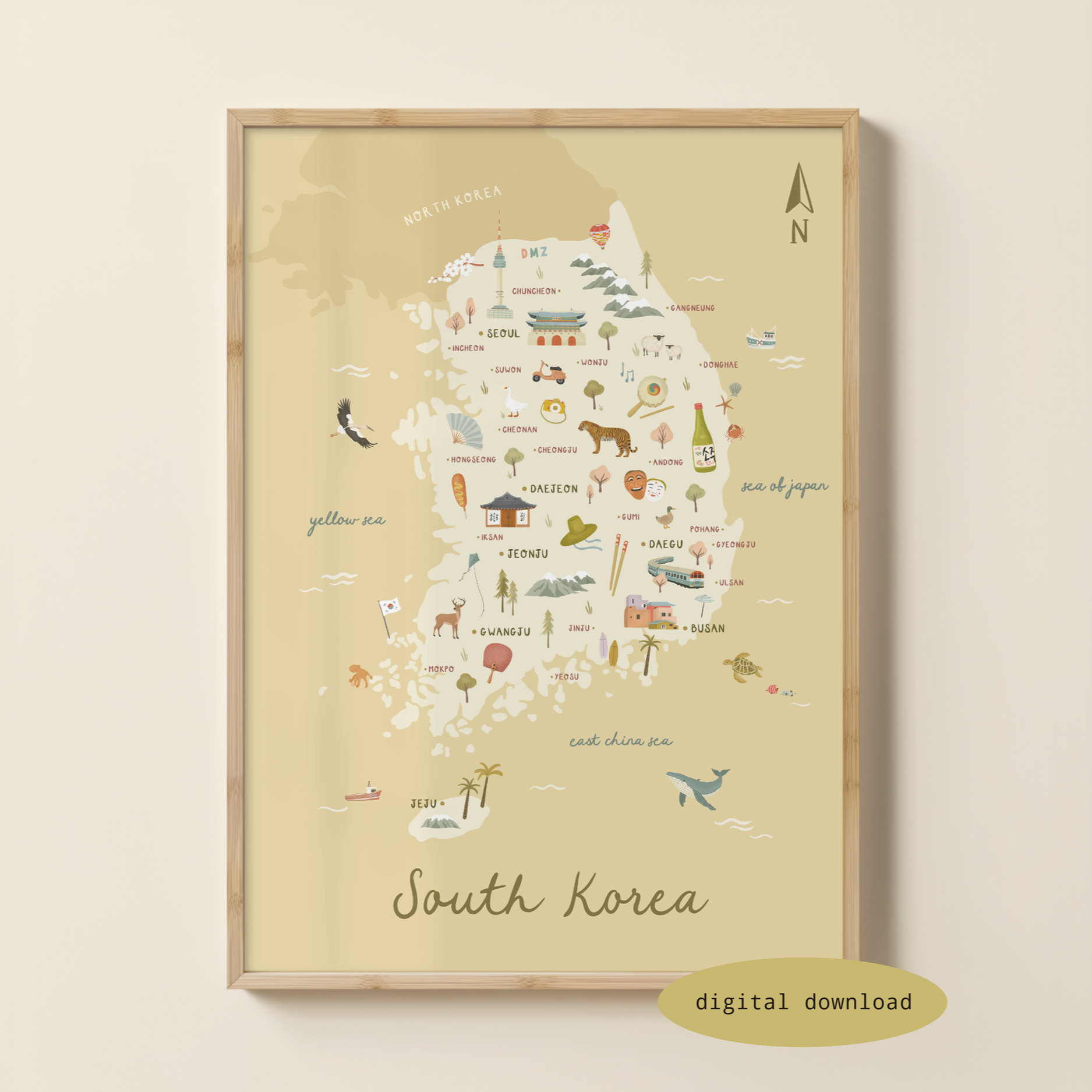 ILLUSTRATED MAP OF SOUTH KOREA