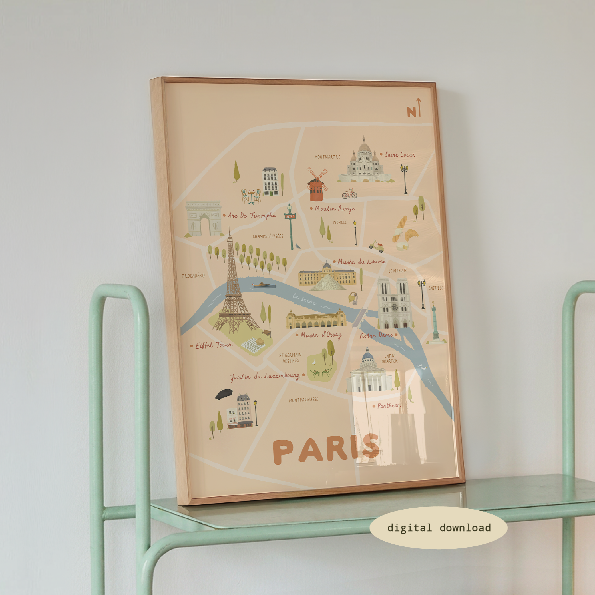 ILLUSTRATED PARIS CITY MAP