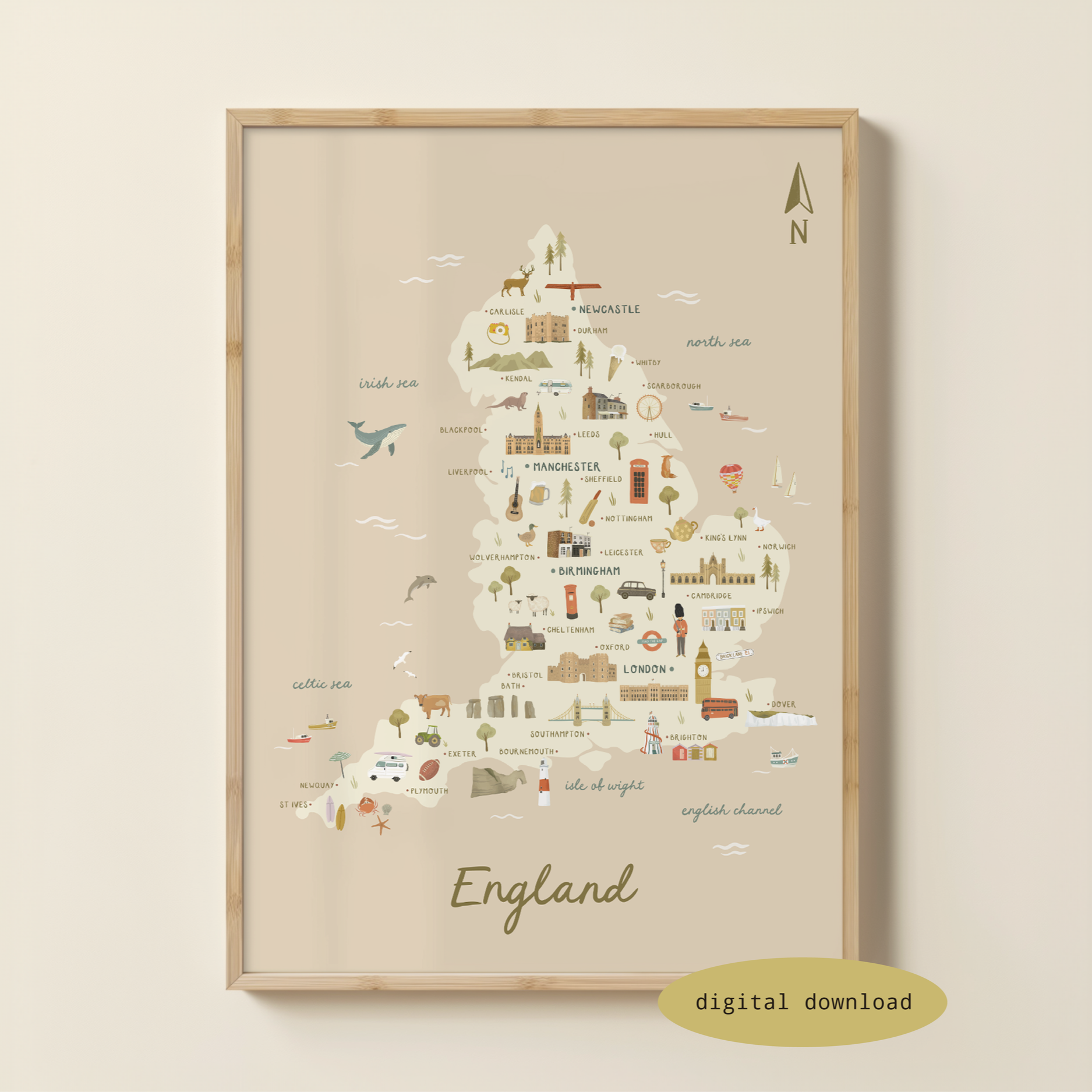 ILLUSTRATED MAP OF ENGLAND