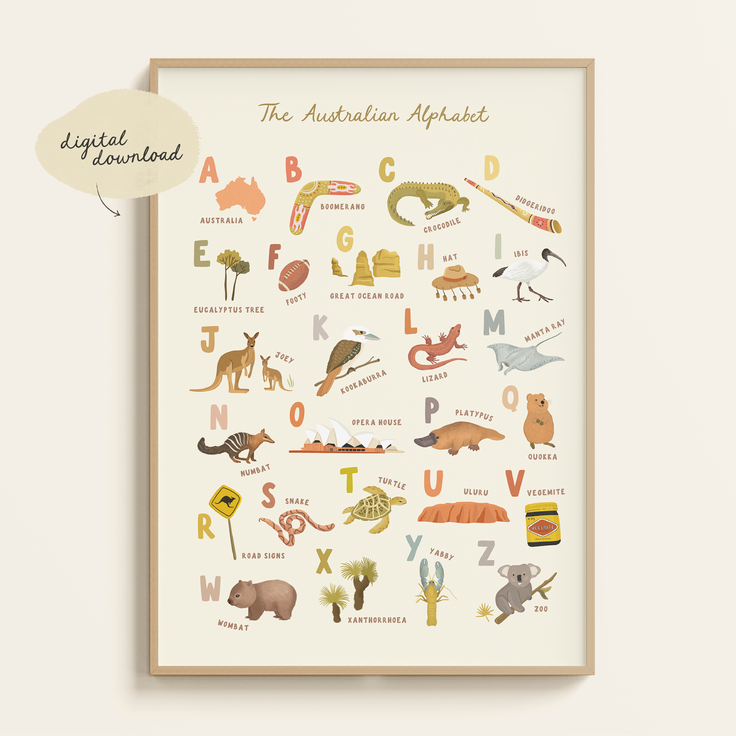 AUSTRALIAN ALPHABET PRINT