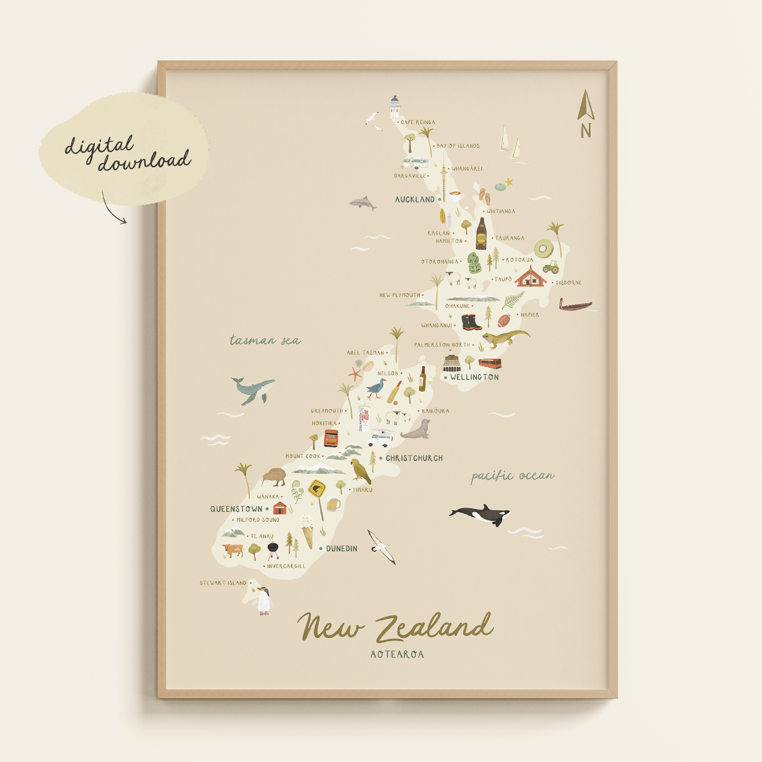 ILLUSTRATED MAP OF NEW ZEALAND