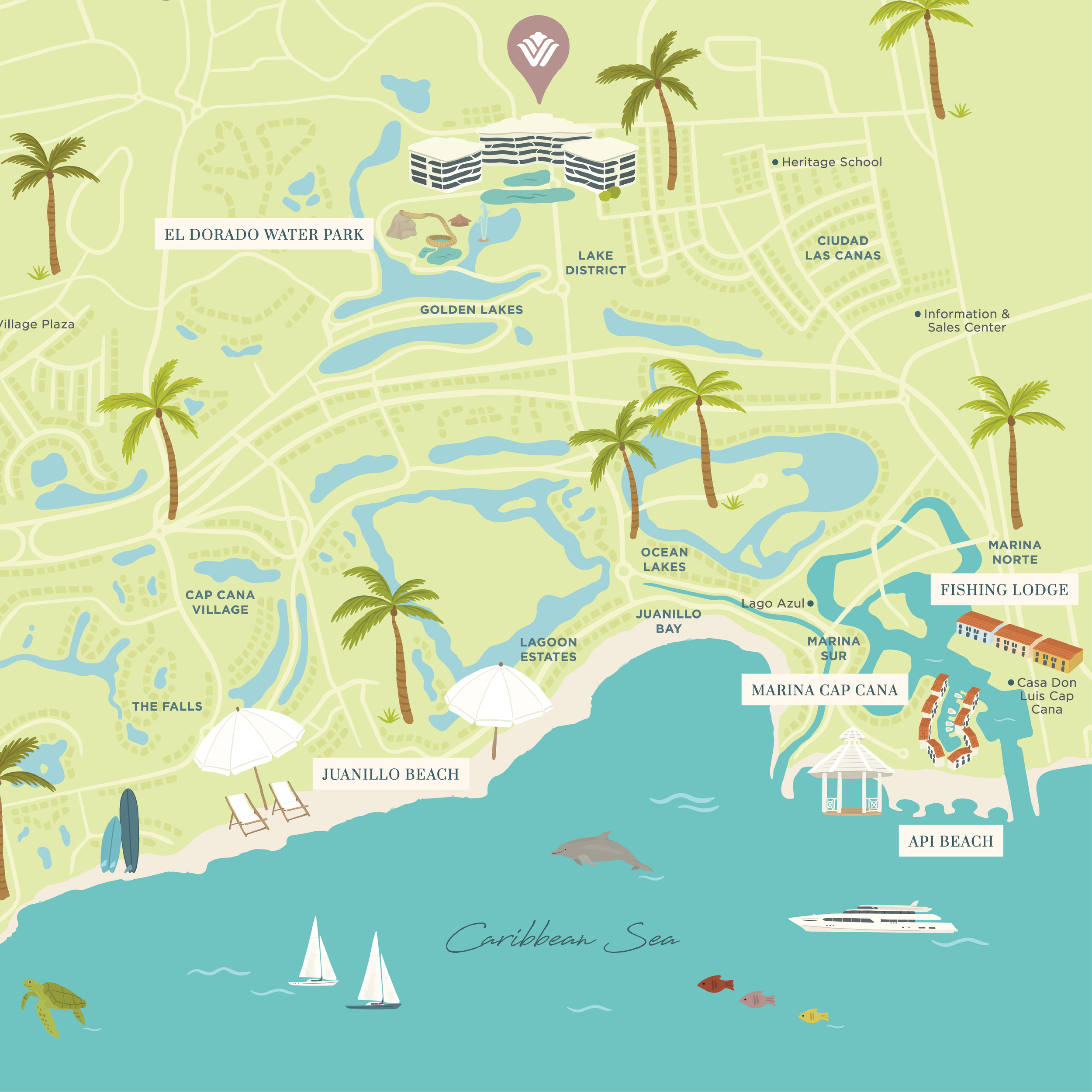 Wyndham Grand Cap Cana close up map