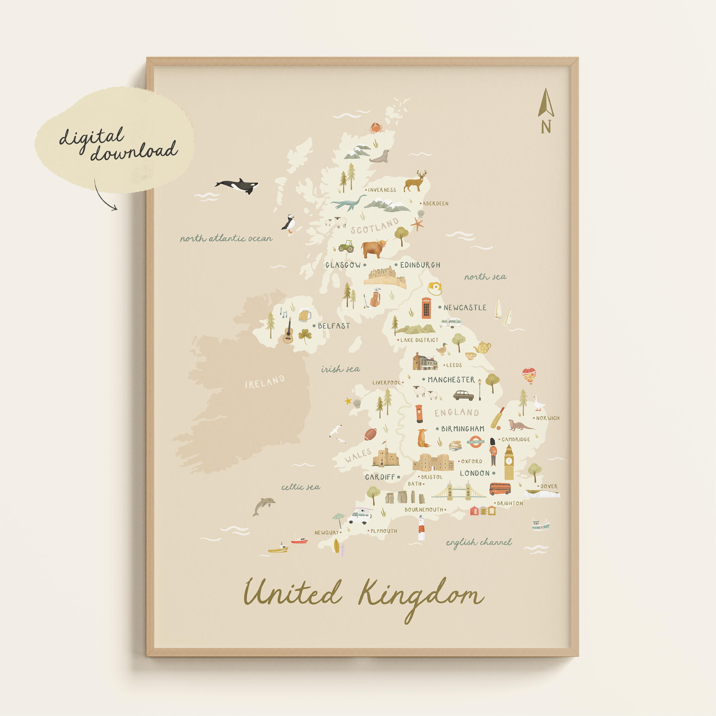 ILLUSTRATED MAP OF UNITED KINGDOM