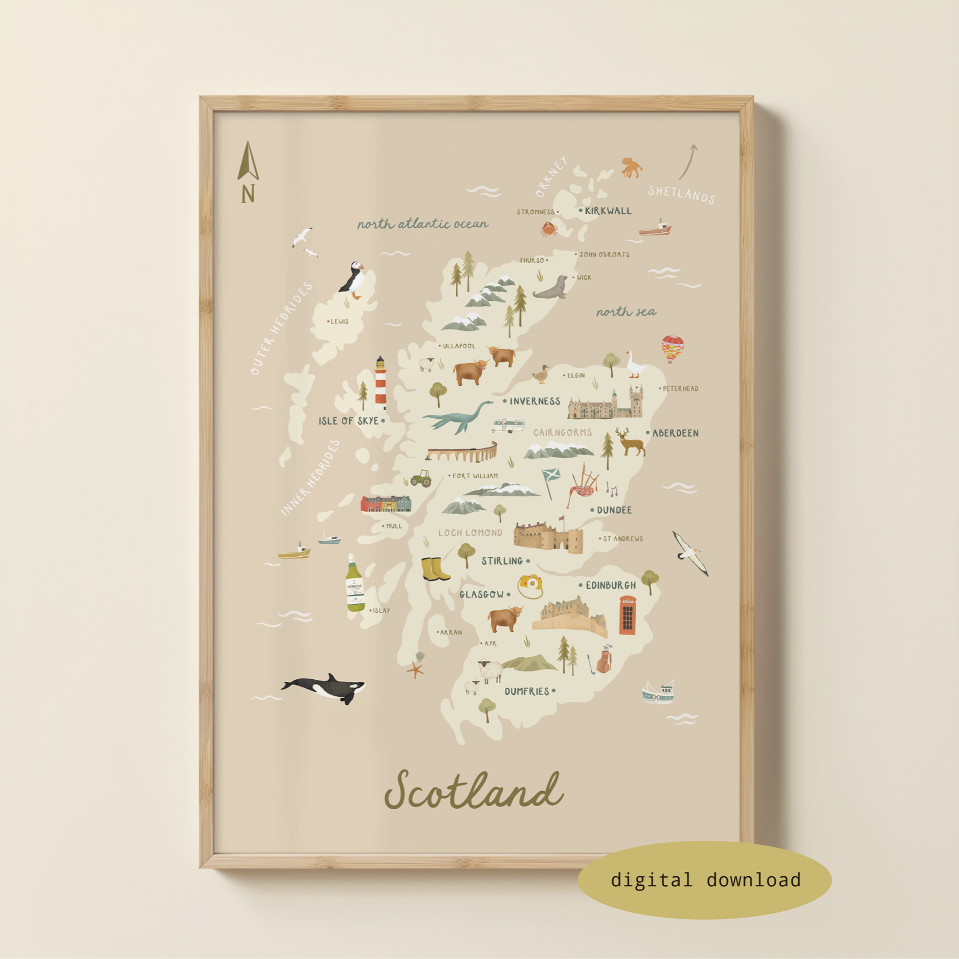 ILLUSTRATED MAP OF SCOTLAND