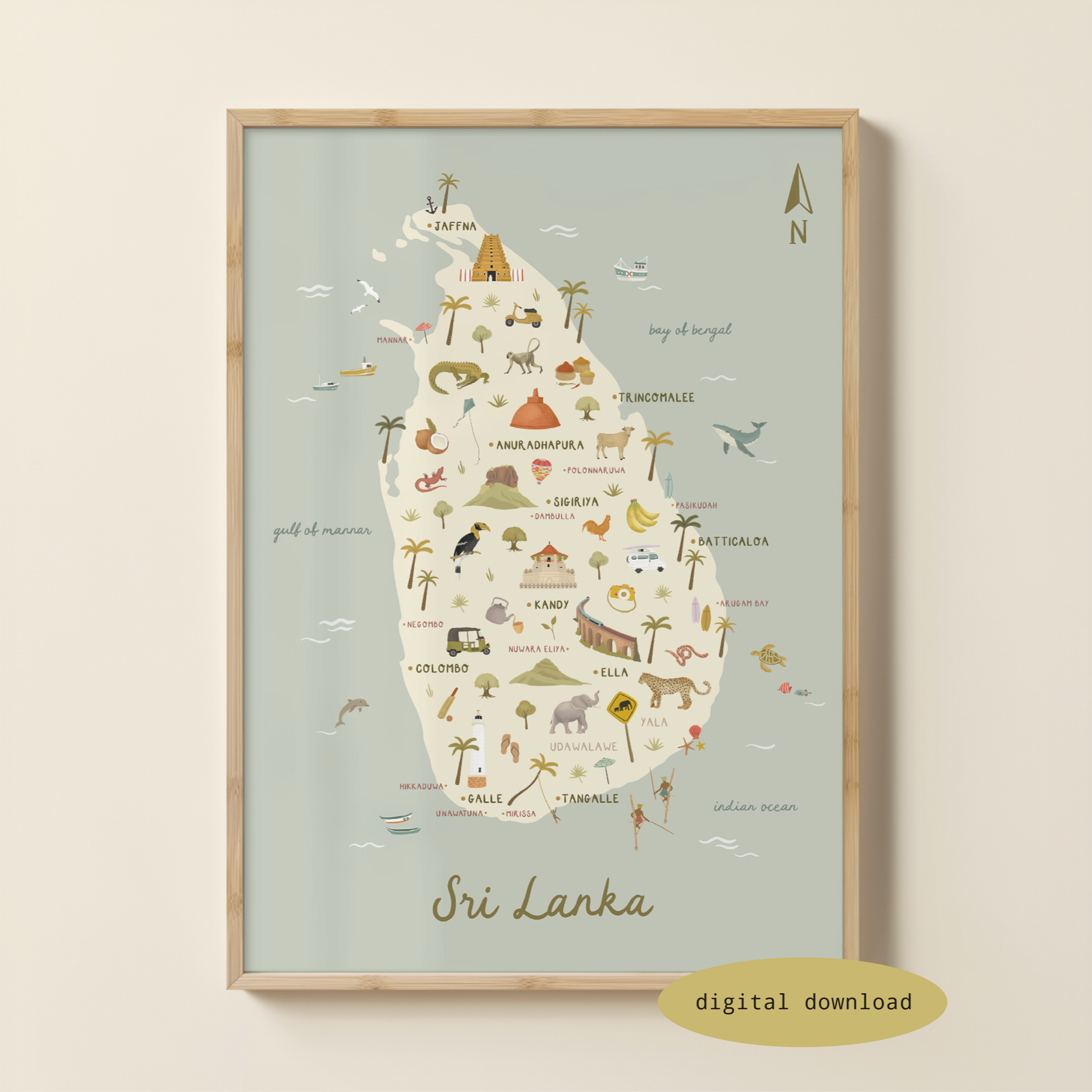 ILLUSTRATED MAP OF SRI LANKA