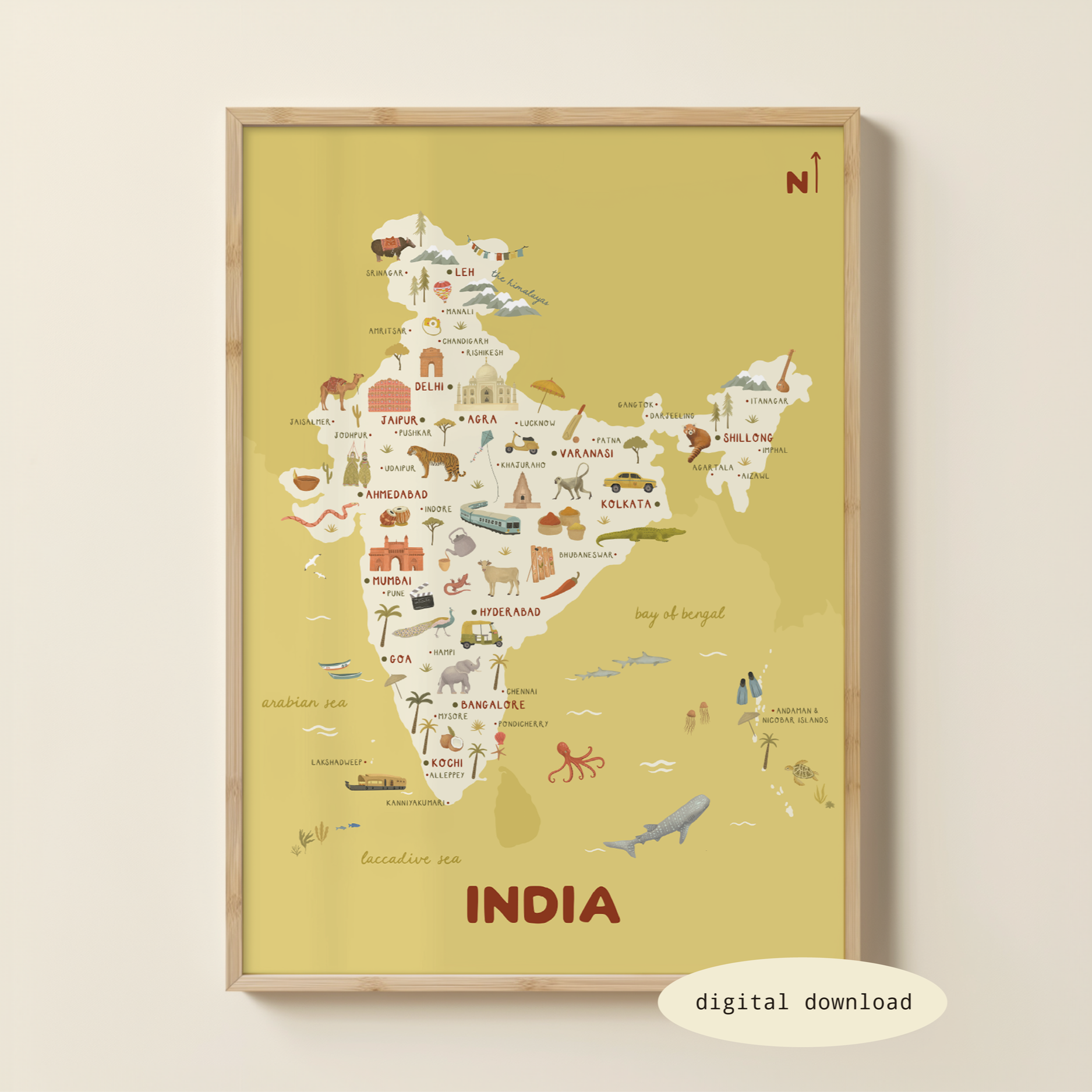 ILLUSTRATED MAP OF INDIA