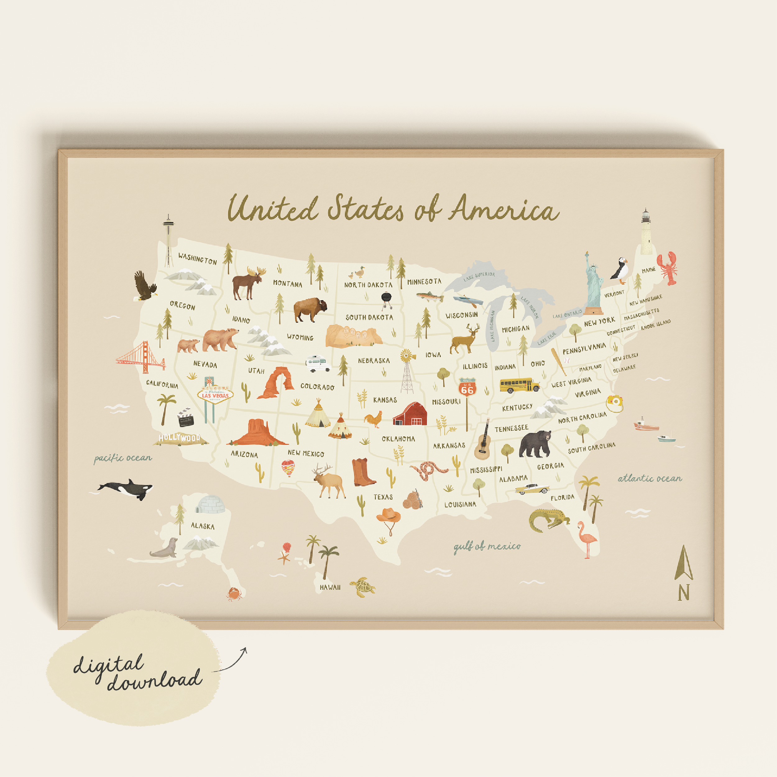 ILLUSTRATED MAP OF USA