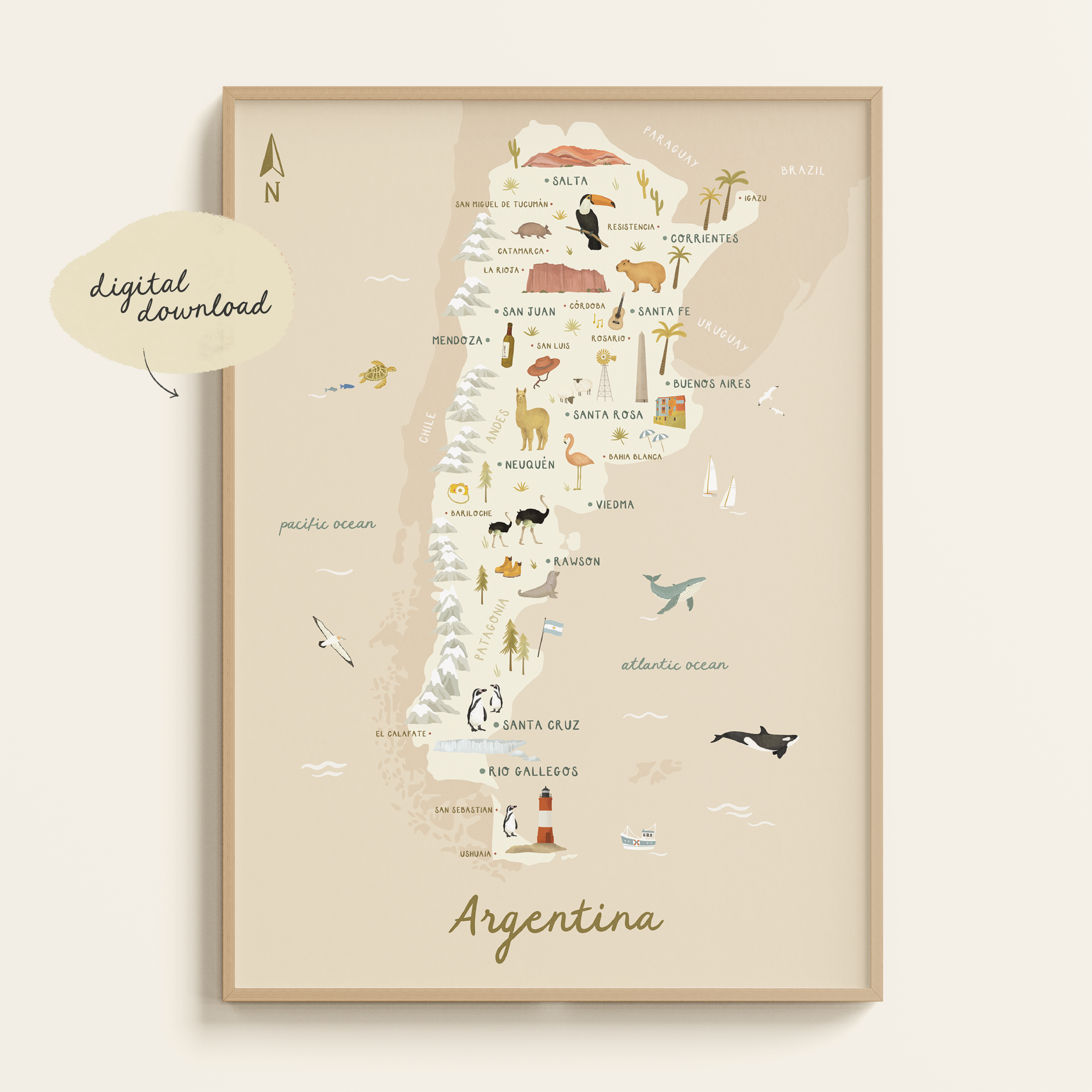 ILLUSTRATED MAP OF ARGENTINA