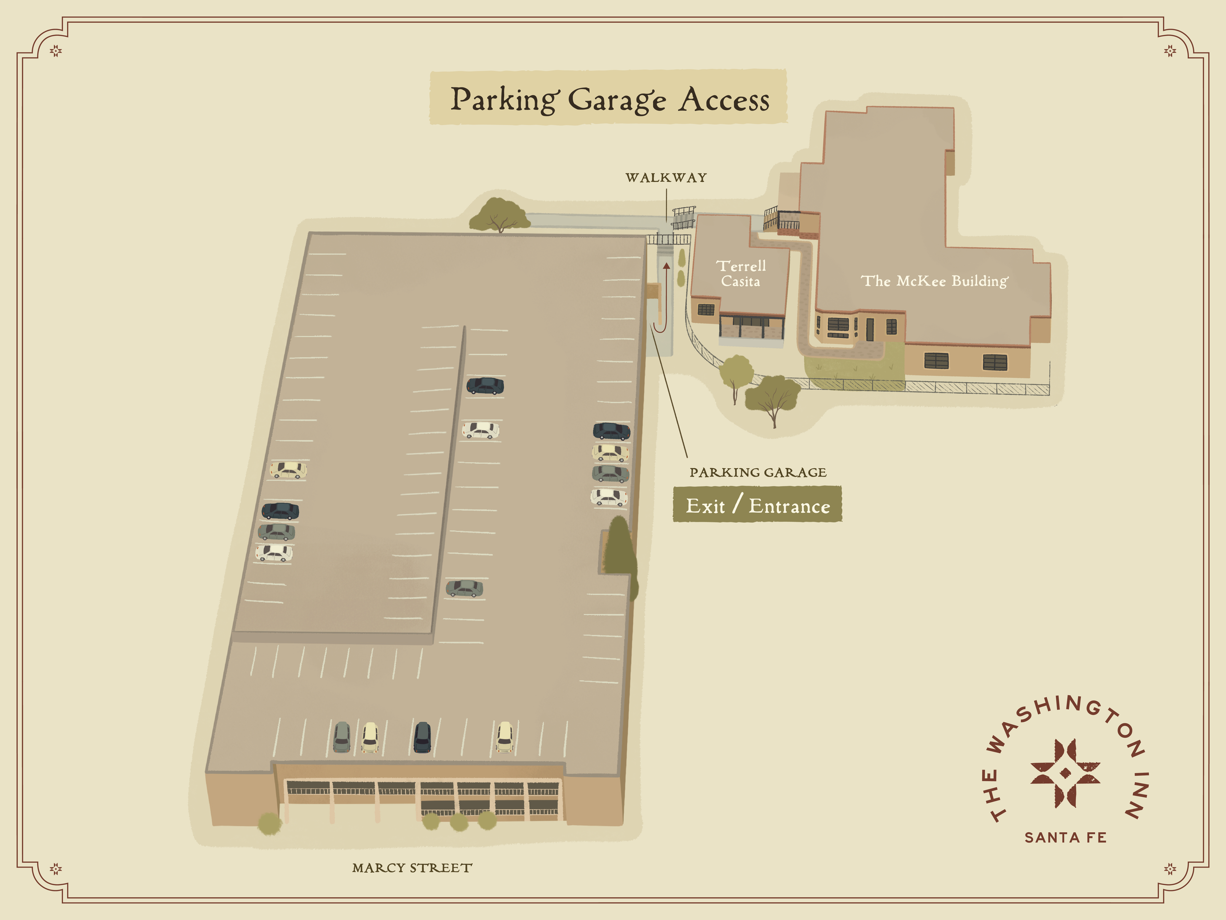 The Washington Inn Parking Garage Access Map