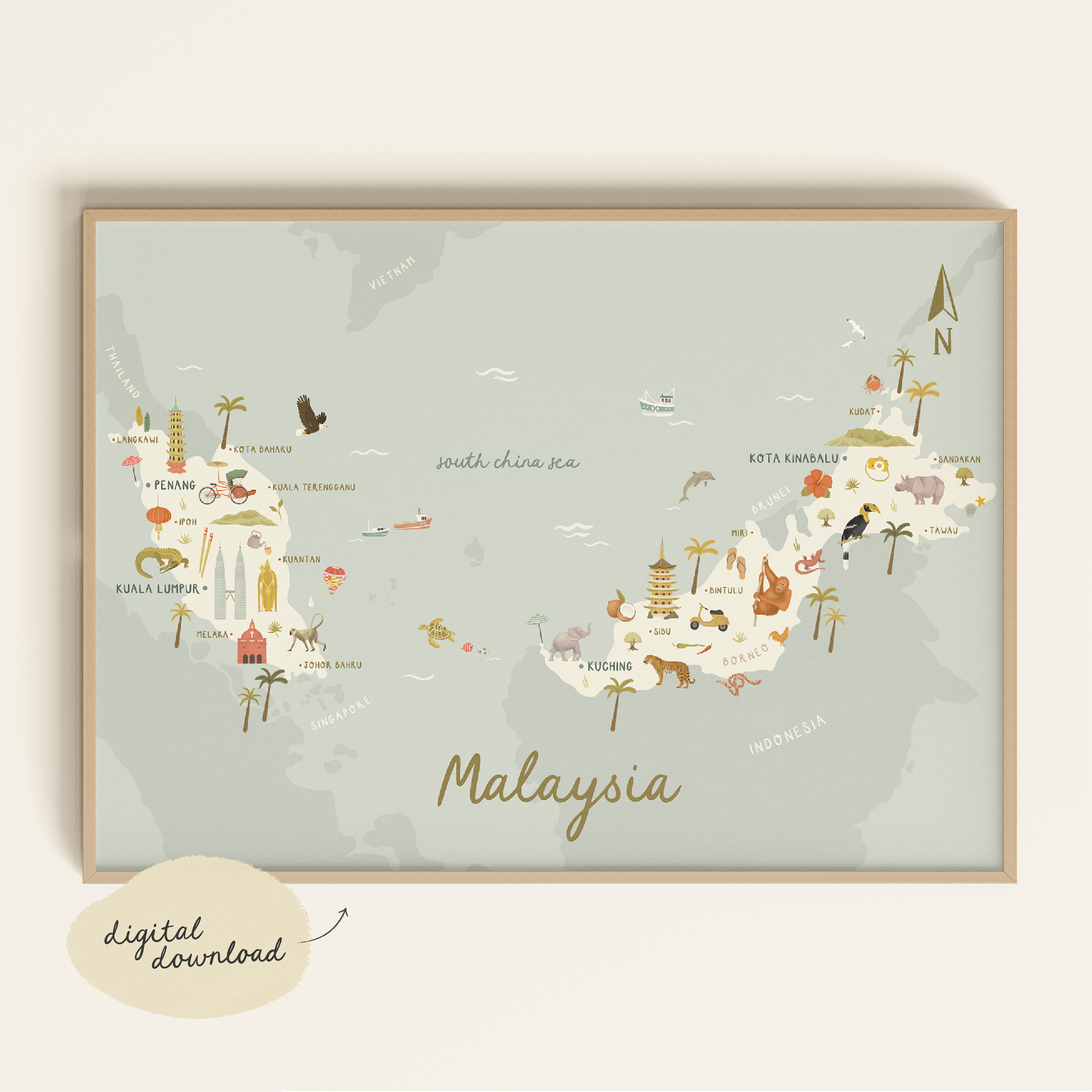 ILLUSTRATED MAP OF MALAYSIA