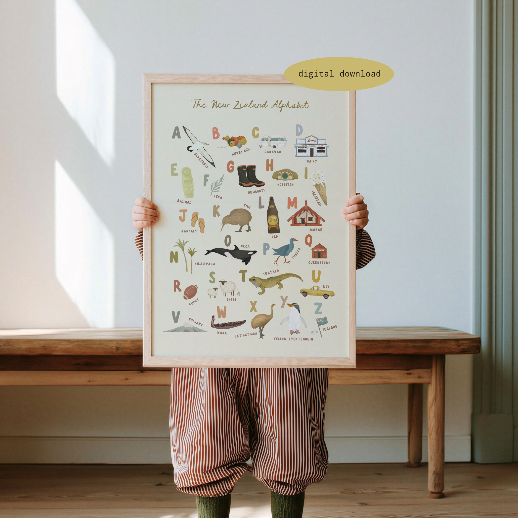 NEW ZEALAND ALPHABET PRINT
