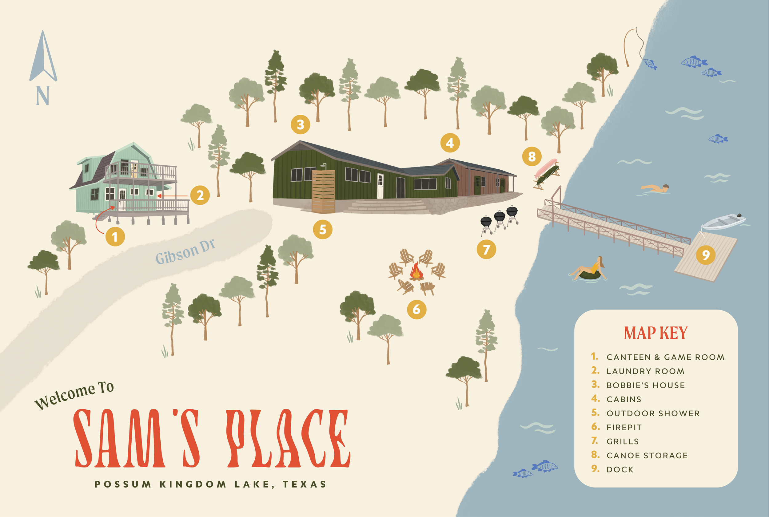 Custom Illustrated Map of Airbnb property
