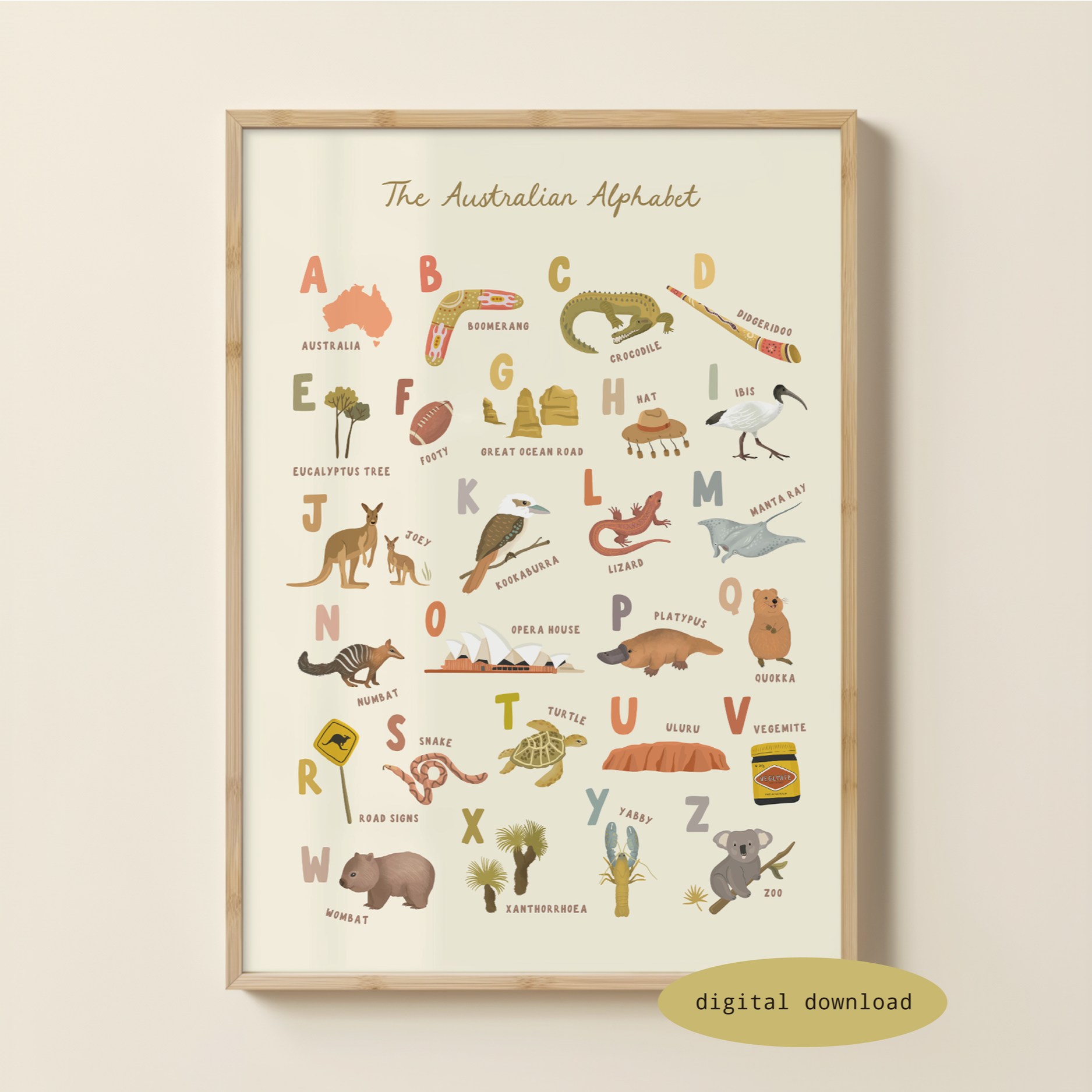 AUSTRALIAN ALPHABET PRINT