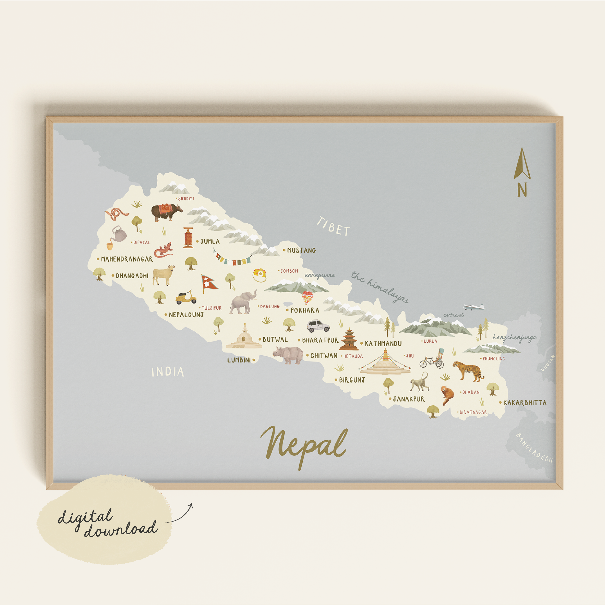 ILLUSTRATED MAP OF NEPAL