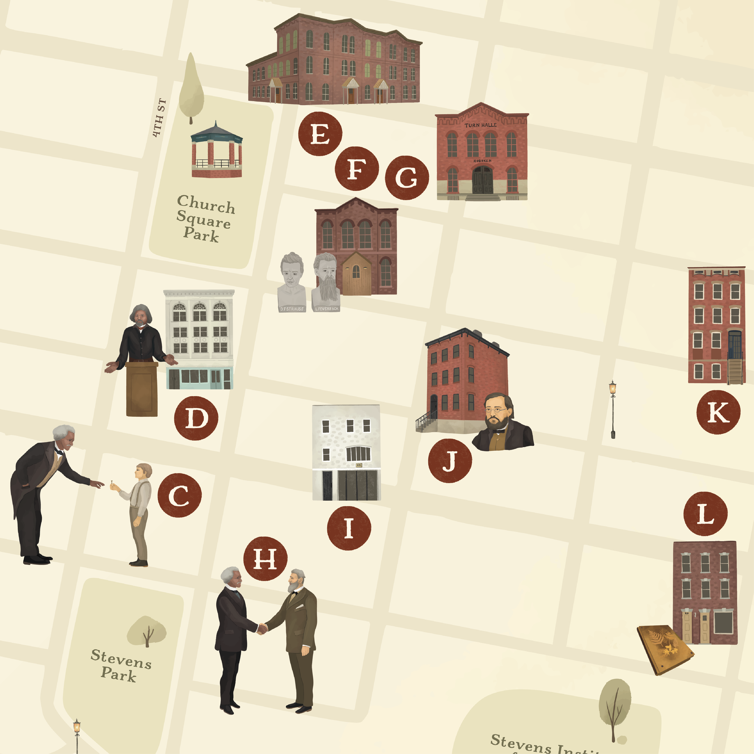 Frederick Douglass Map Close up