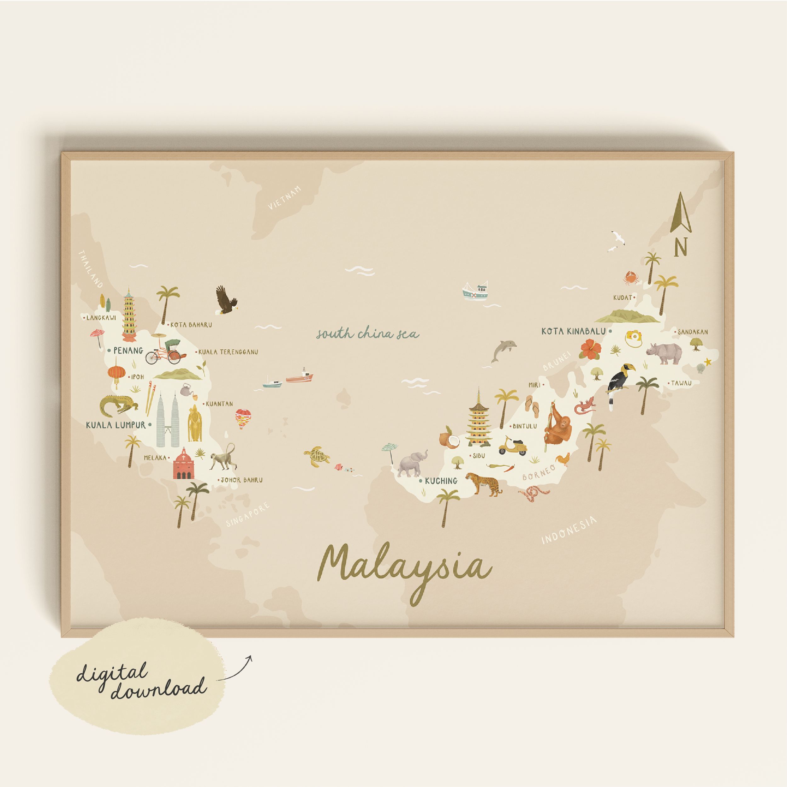 ILLUSTRATED MAP OF MALAYSIA