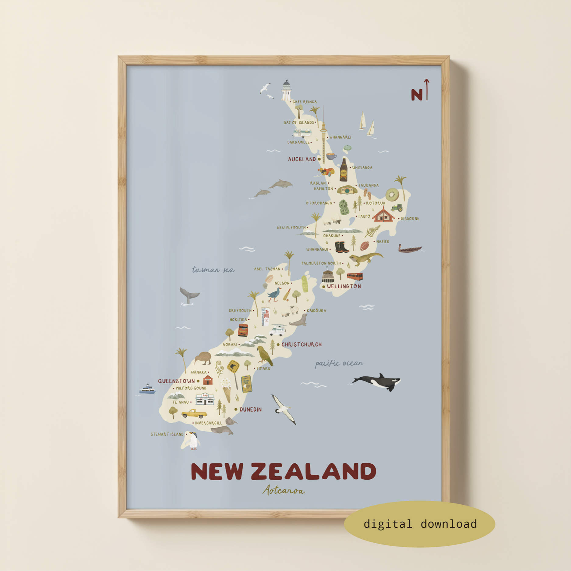 ILLUSTRATED MAP OF NEW ZEALAND