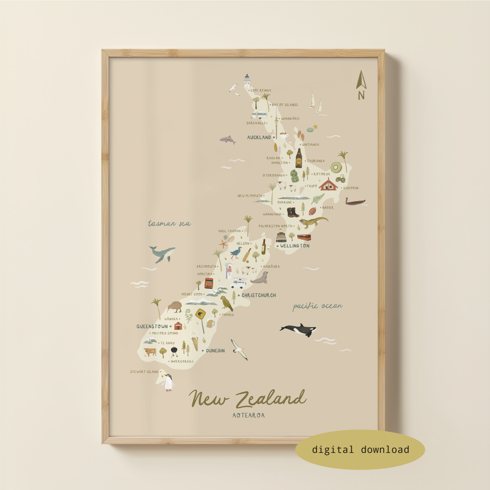 ILLUSTRATED MAP OF NEW ZEALAND