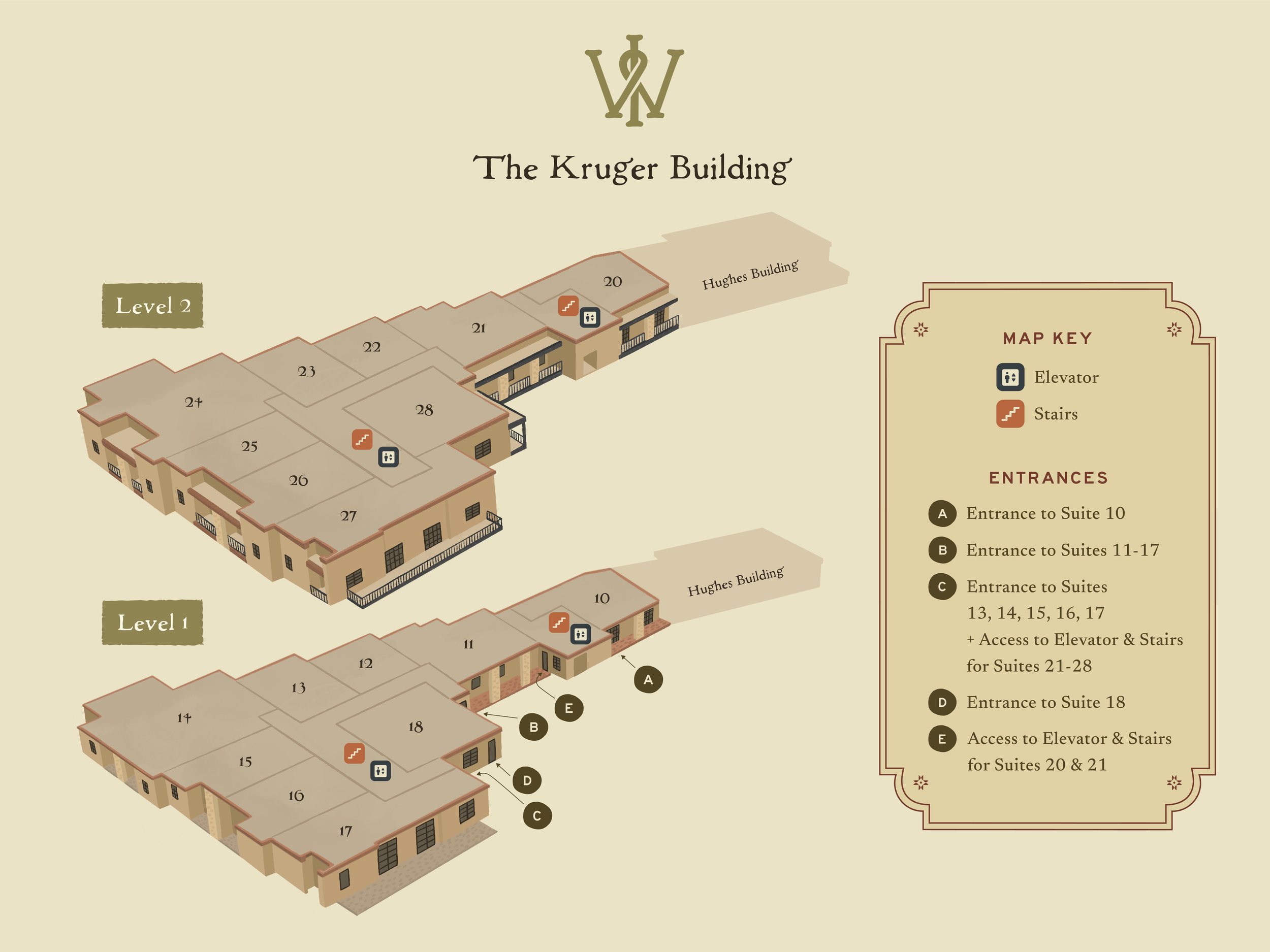 The Washington Inn Kruger Building Level Map