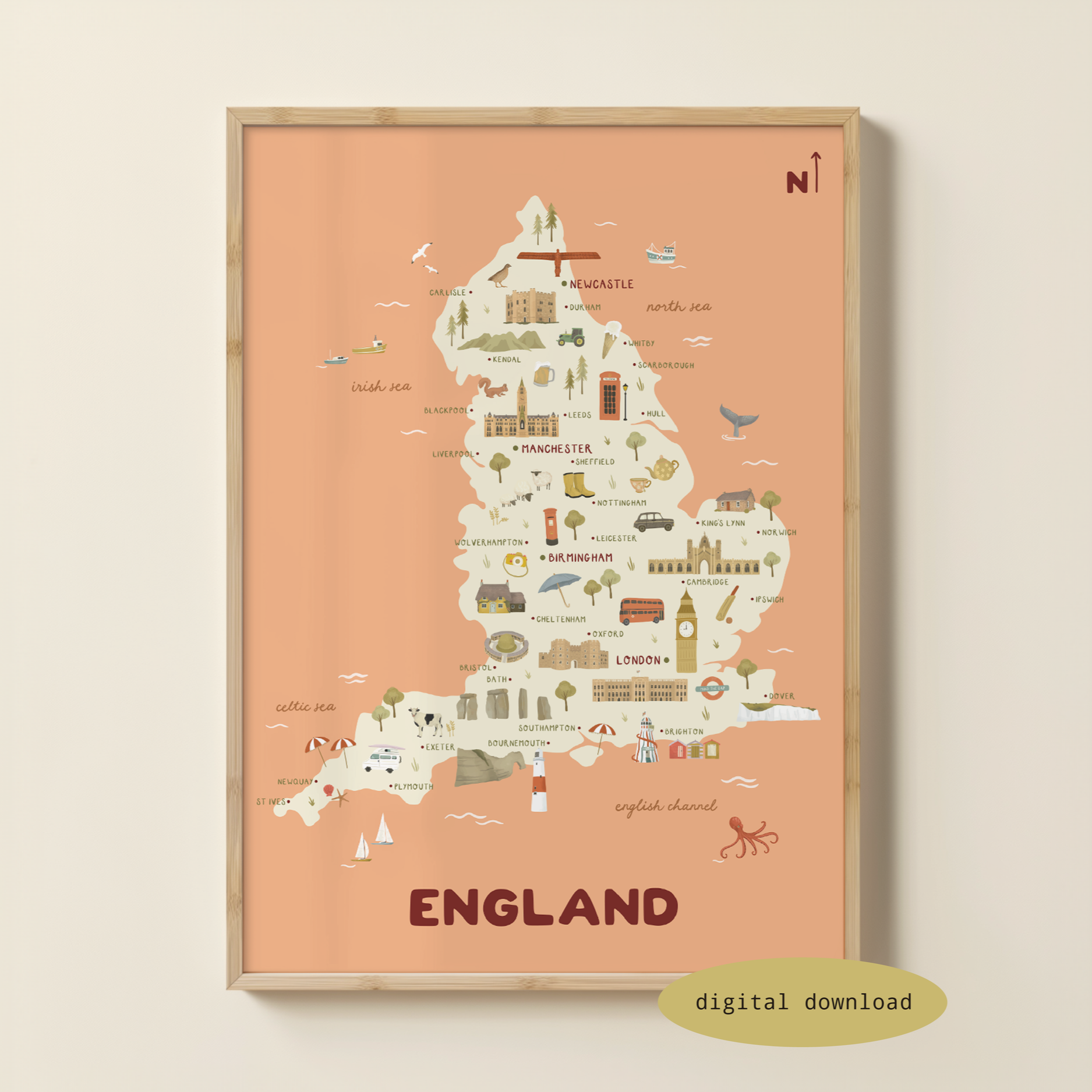 ILLUSTRATED MAP OF ENGLAND