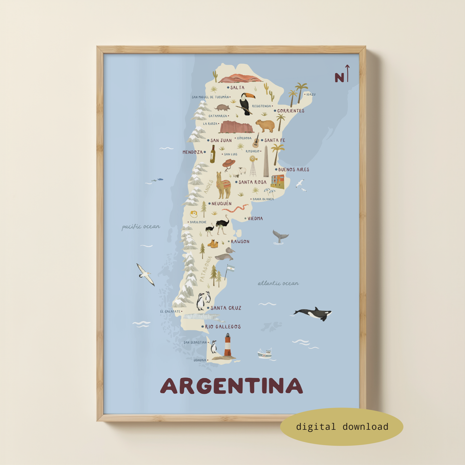 ILLUSTRATED MAP OF ARGENTINA