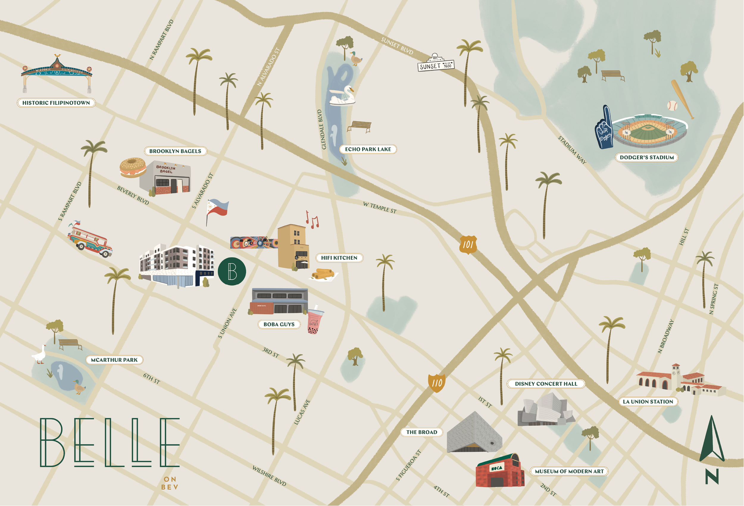 Belle on Bev Apartments Custom Map