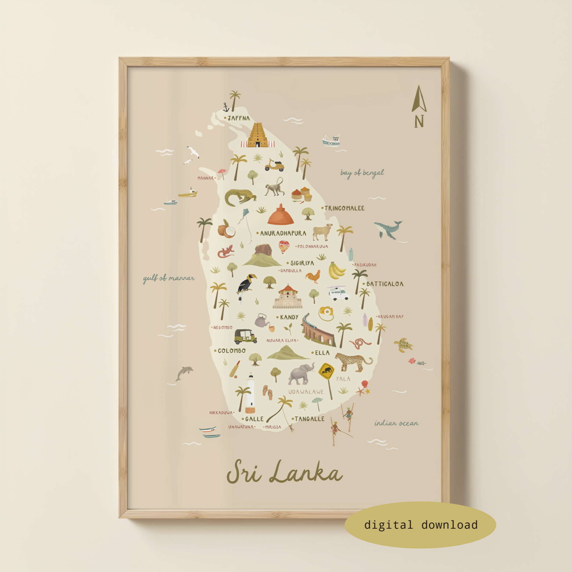 ILLUSTRATED MAP OF SRI LANKA